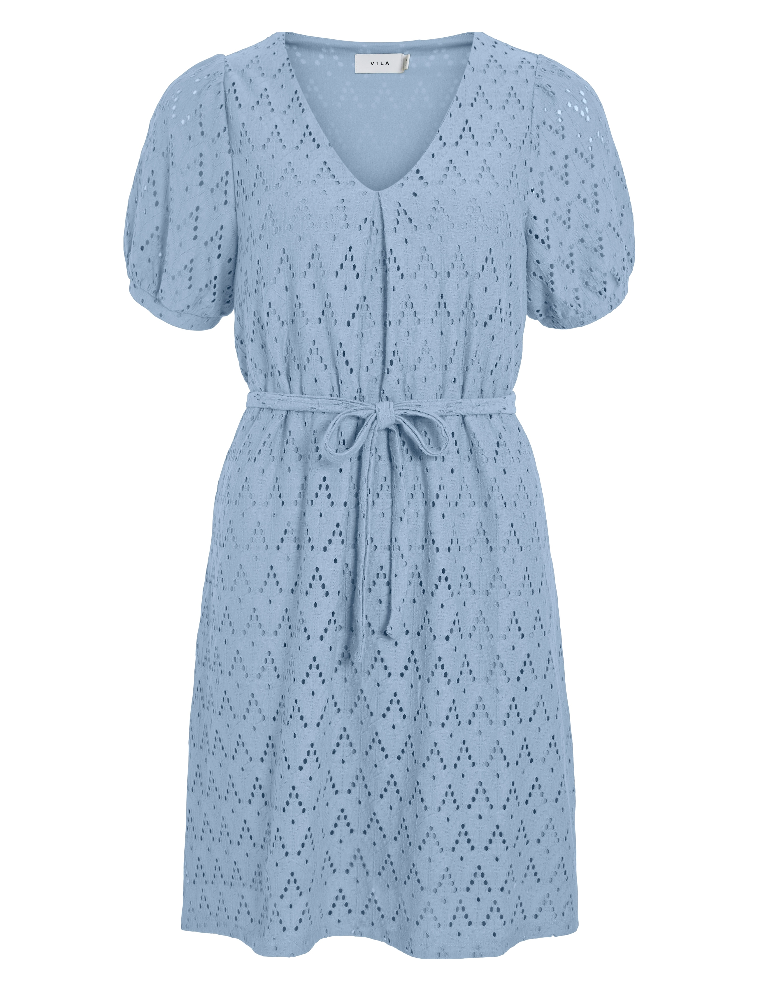 Vila Viamalina V-Neck S/S Dress/Pb, XS, Blue, Kjoler > Kort Kjole, Dame