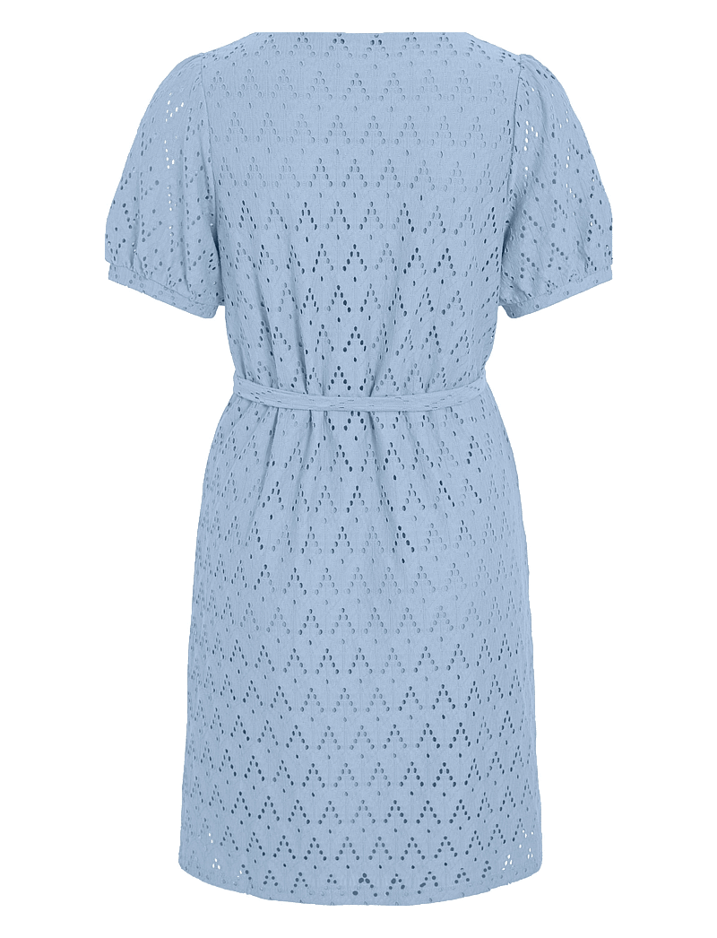 Vila - VIAMALINA V-NECK S/S DRESS/PB - kurze kleider - kentucky blue - 1