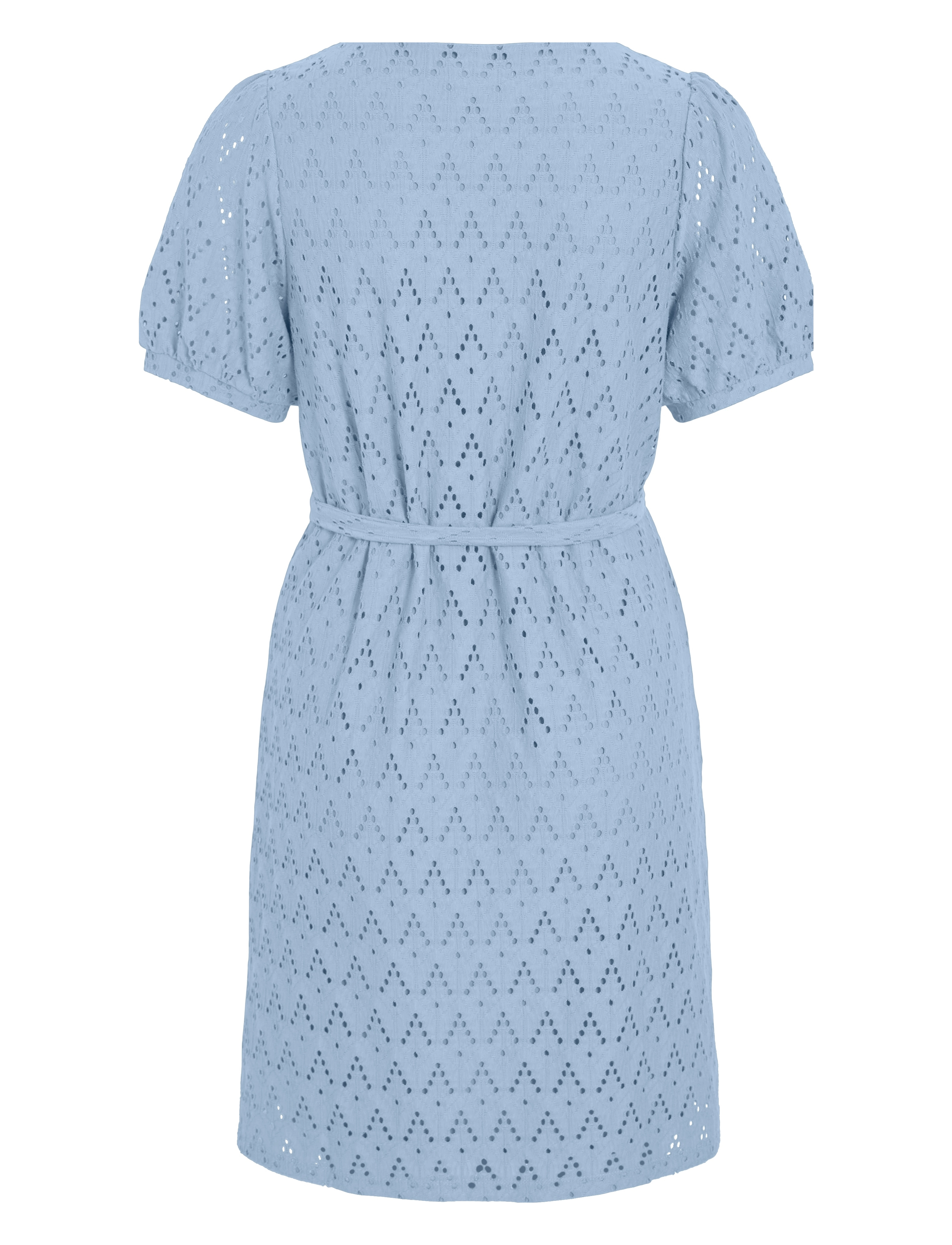 Vila - VIAMALINA V-NECK S/S DRESS/PB - stuttir kjólar - kentucky blue - 1