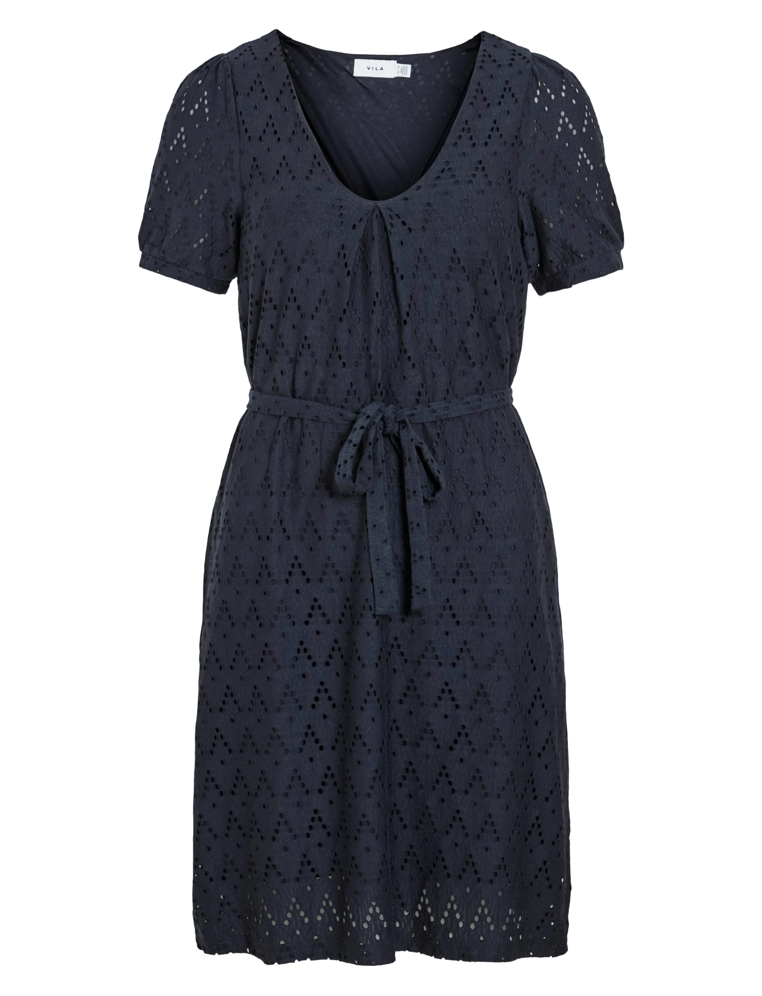 VILA Viamalina V-Ausschnitt S/S Kleid/Pb Navy - XS - Damen