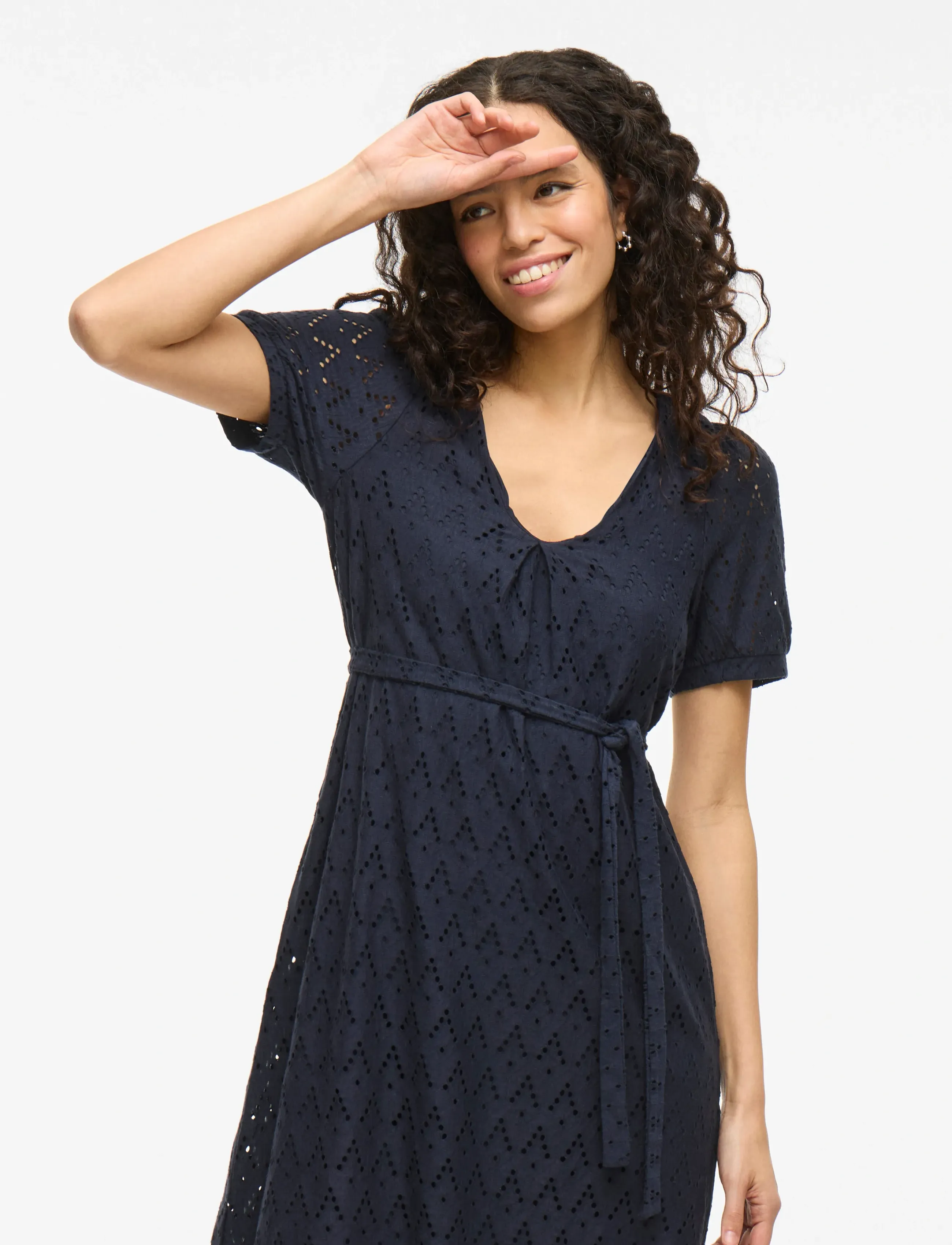 Vila - VIAMALINA V-NECK S/S DRESS/PB - korte kjoler - navy blazer - 5