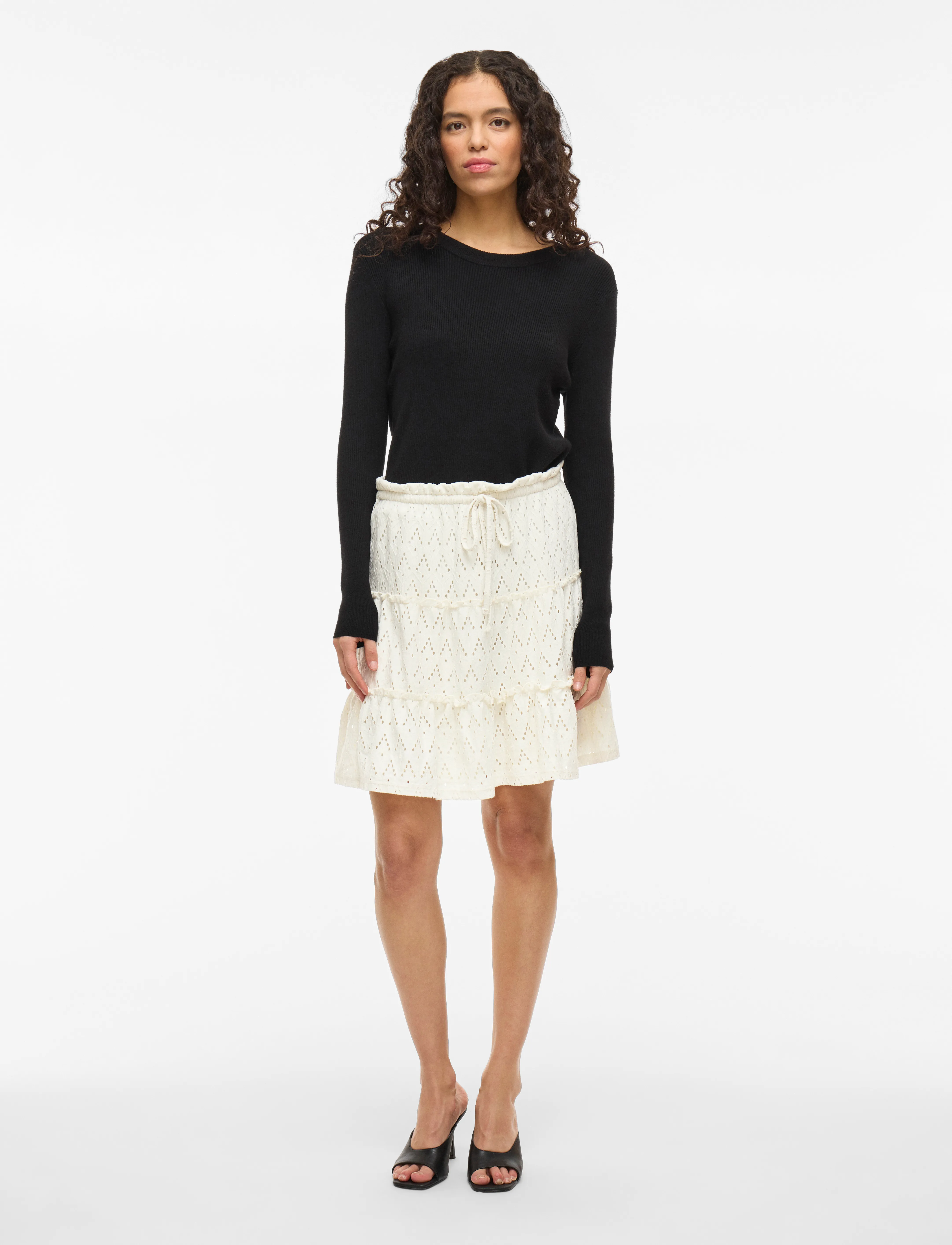 Vila - VIAMALINA HW SHORT SKIRT/PB - korte skjørt - birch - 4