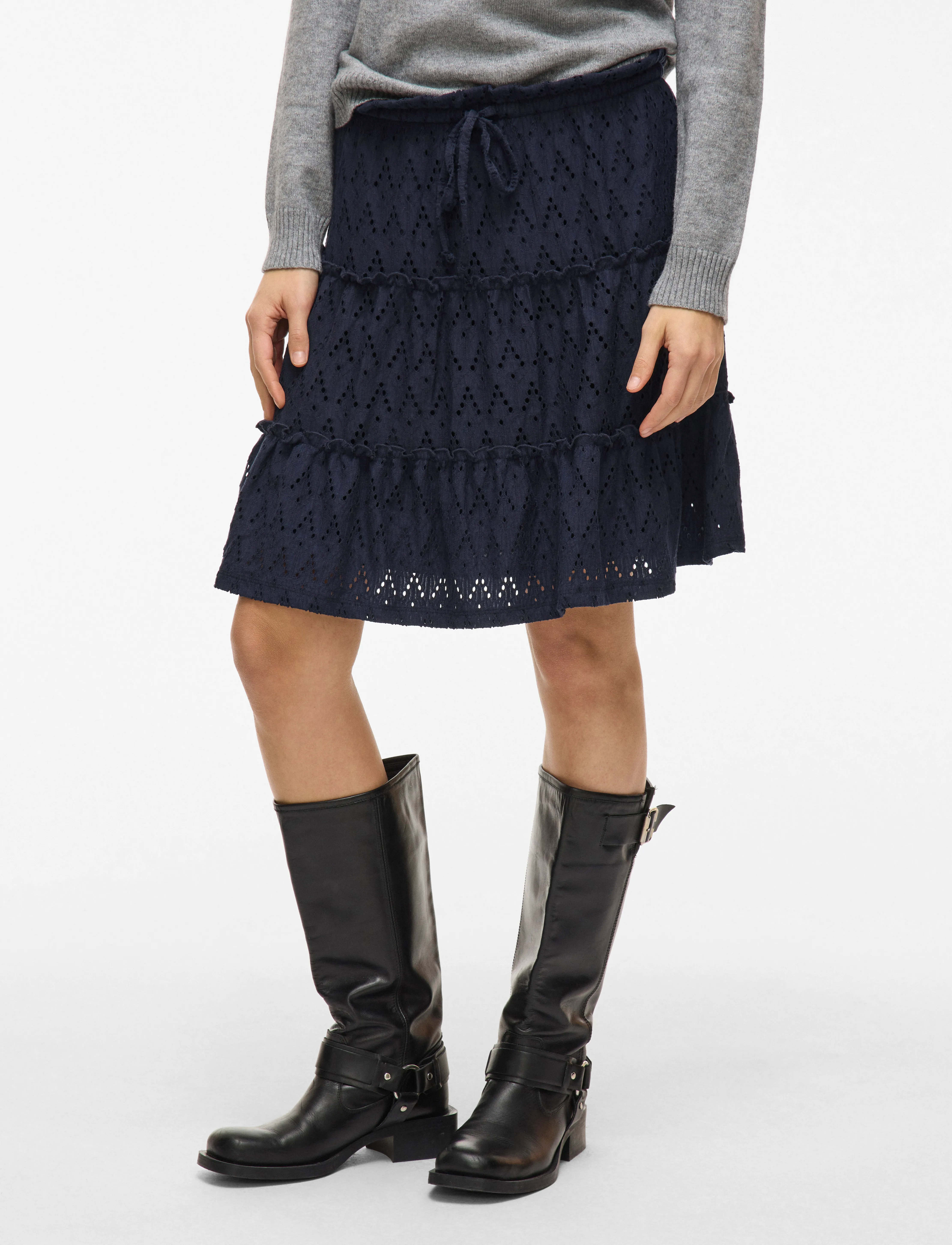 Vila VIAMALINA HW SHORT SKIRT/PB - Short skirts - NAVY BLAZER / navy