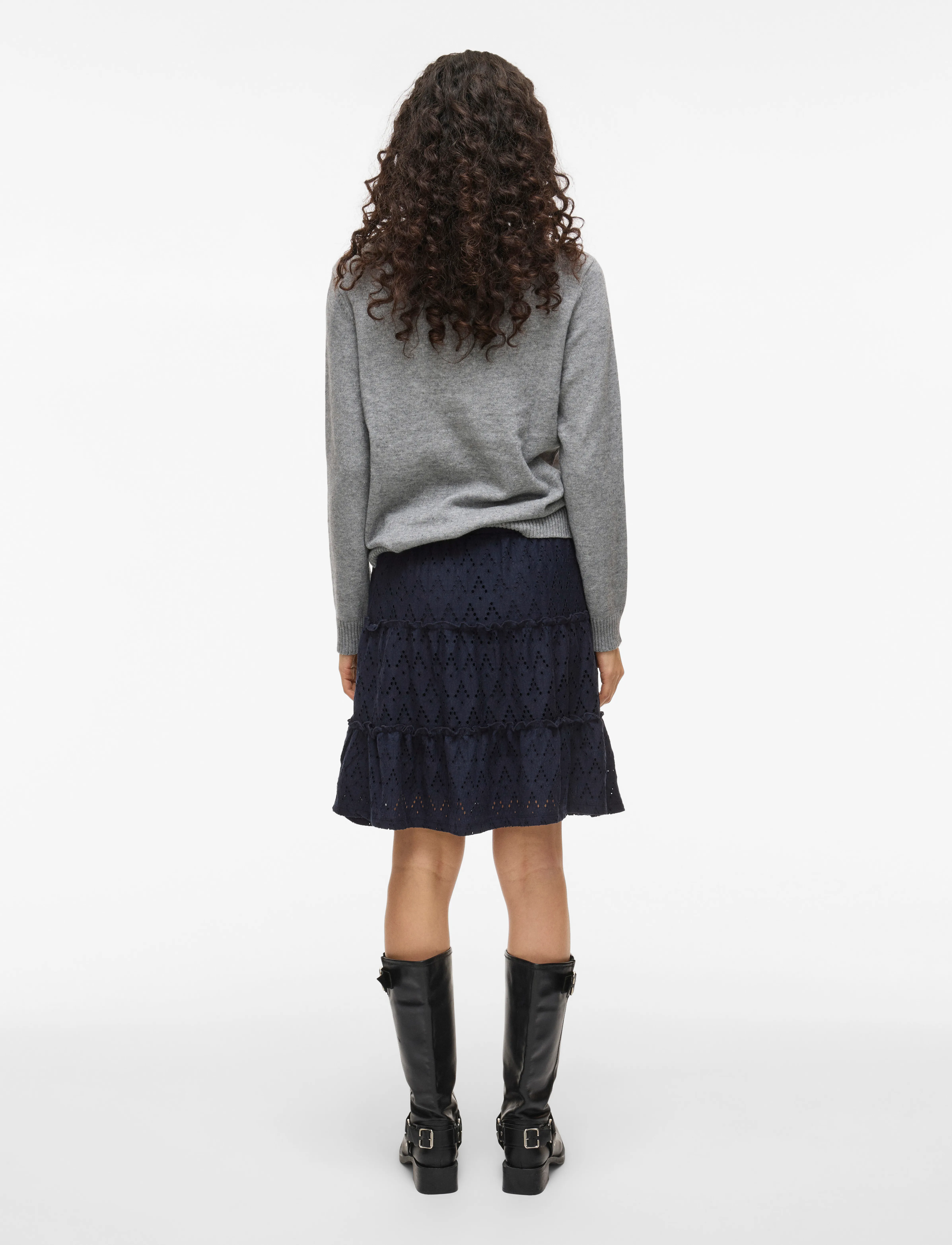 Vila - VIAMALINA HW SHORT SKIRT/PB - jupes courtes - navy blazer - 3