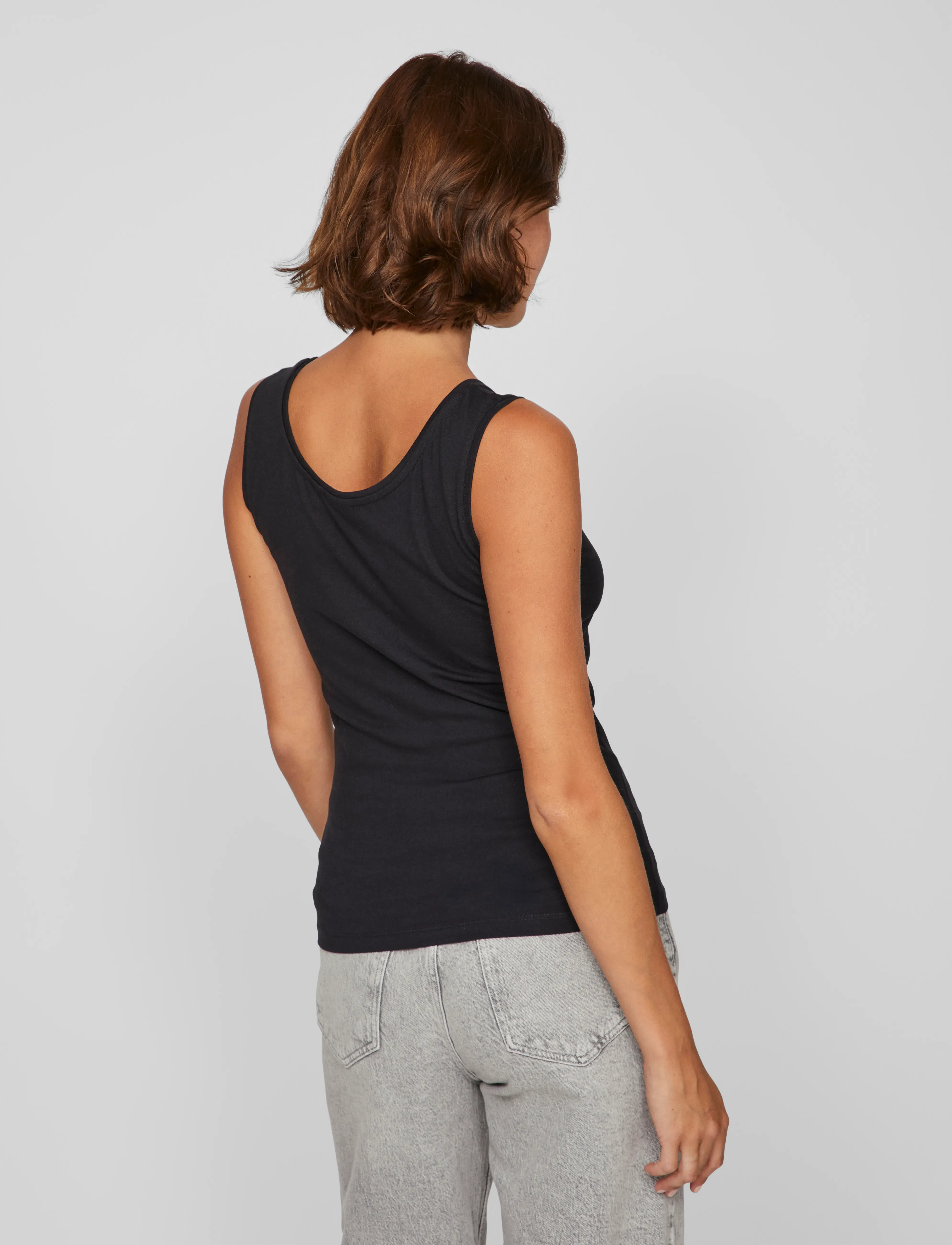 Vila - VINORA TANK TOP - NOOS - black beauty - 3