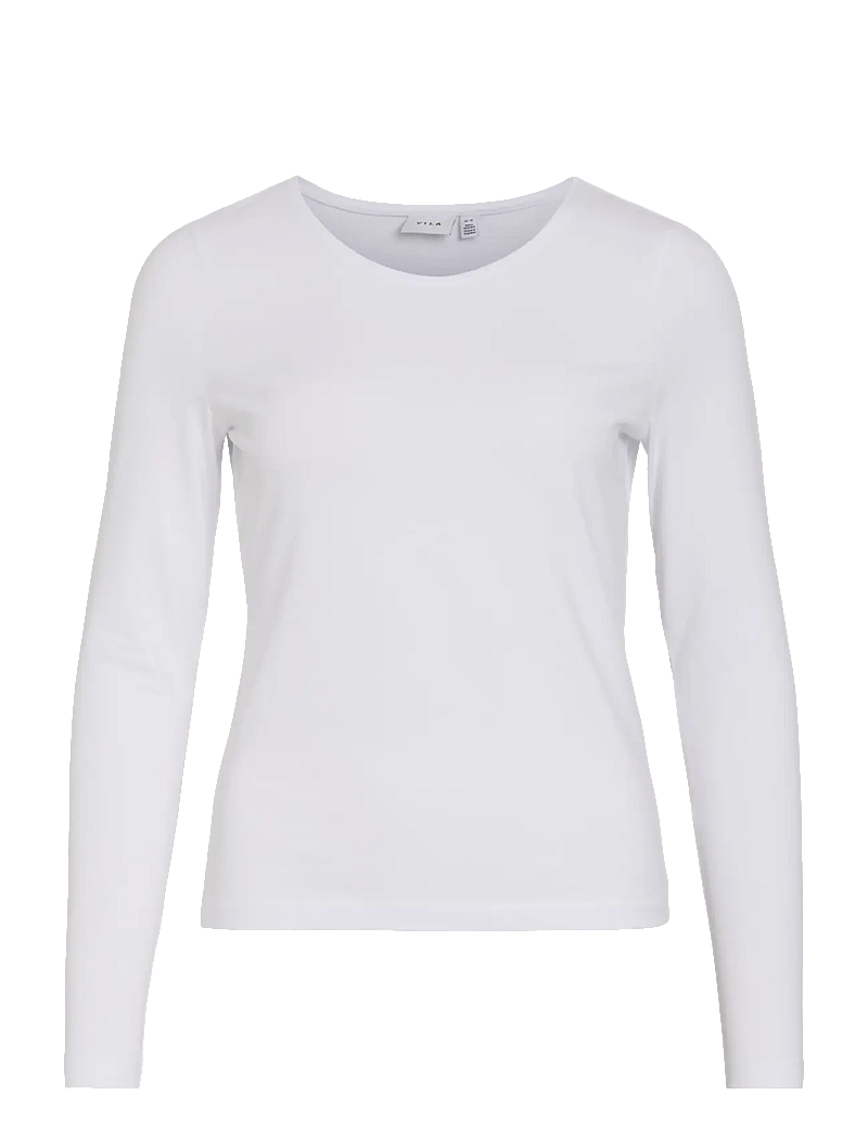 Vila - VINORA L/S O-NECK TOP - NOOS - långärmade toppar - bright white - 1