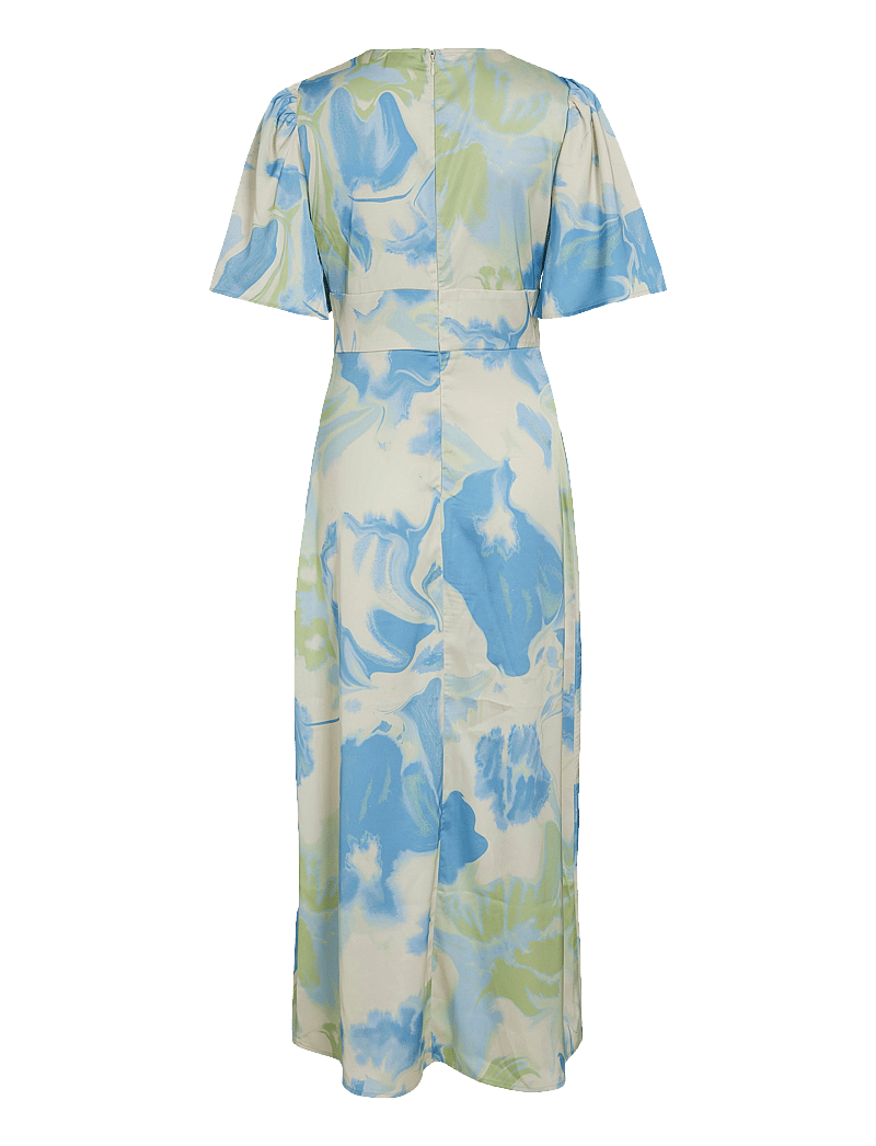 Vila - VIRAVENNA V-NECK 2/4 ANKLE DRESS/DC - sommarklänningar - birch - 1