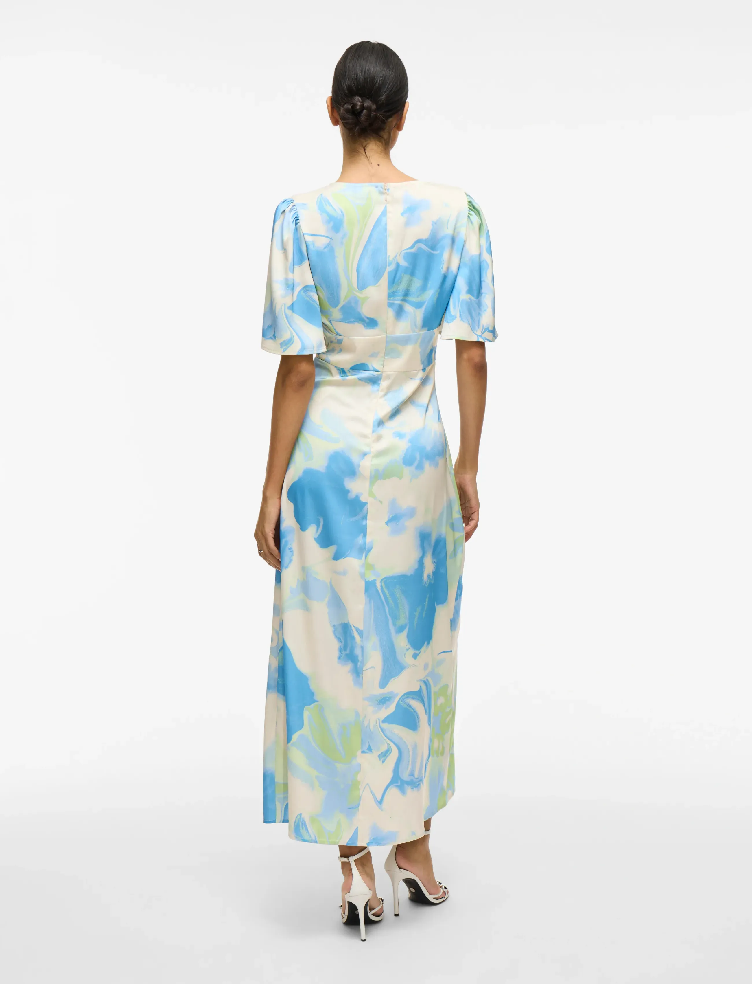 Vila - VIRAVENNA V-NECK 2/4 ANKLE DRESS/DC - birch - 3