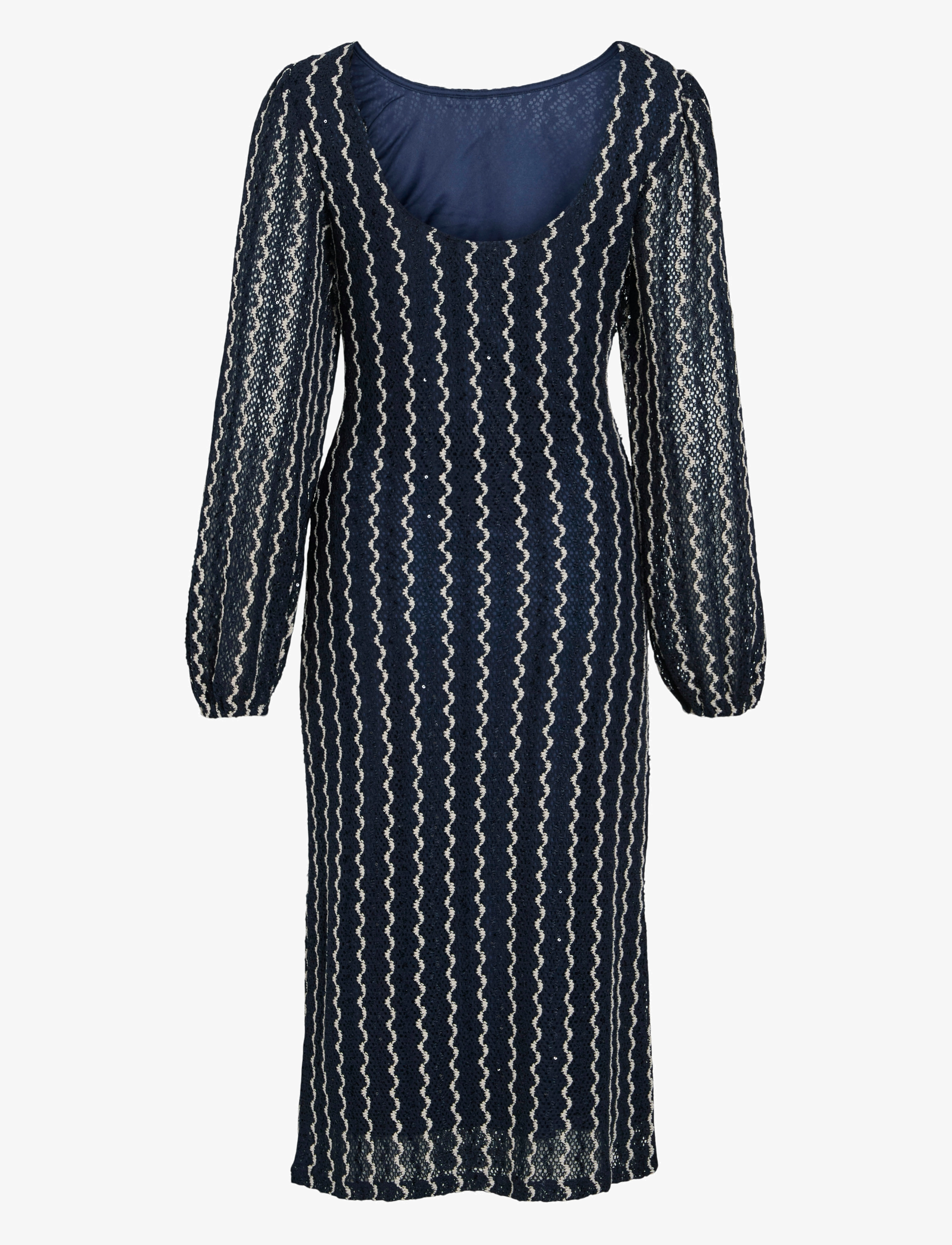 Vila - VIELLEN O-NECK L/S MIDI DRESS/DC - cocktail dresses - navy blazer - 2