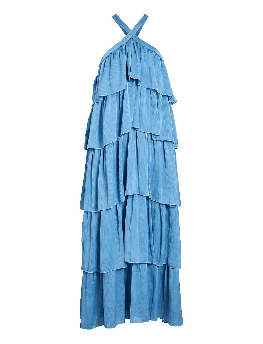 Vila - VIFILUKA H/N S/L ANKLE DRESS/DC/R/BFS - partykleider - blissful blue - 1
