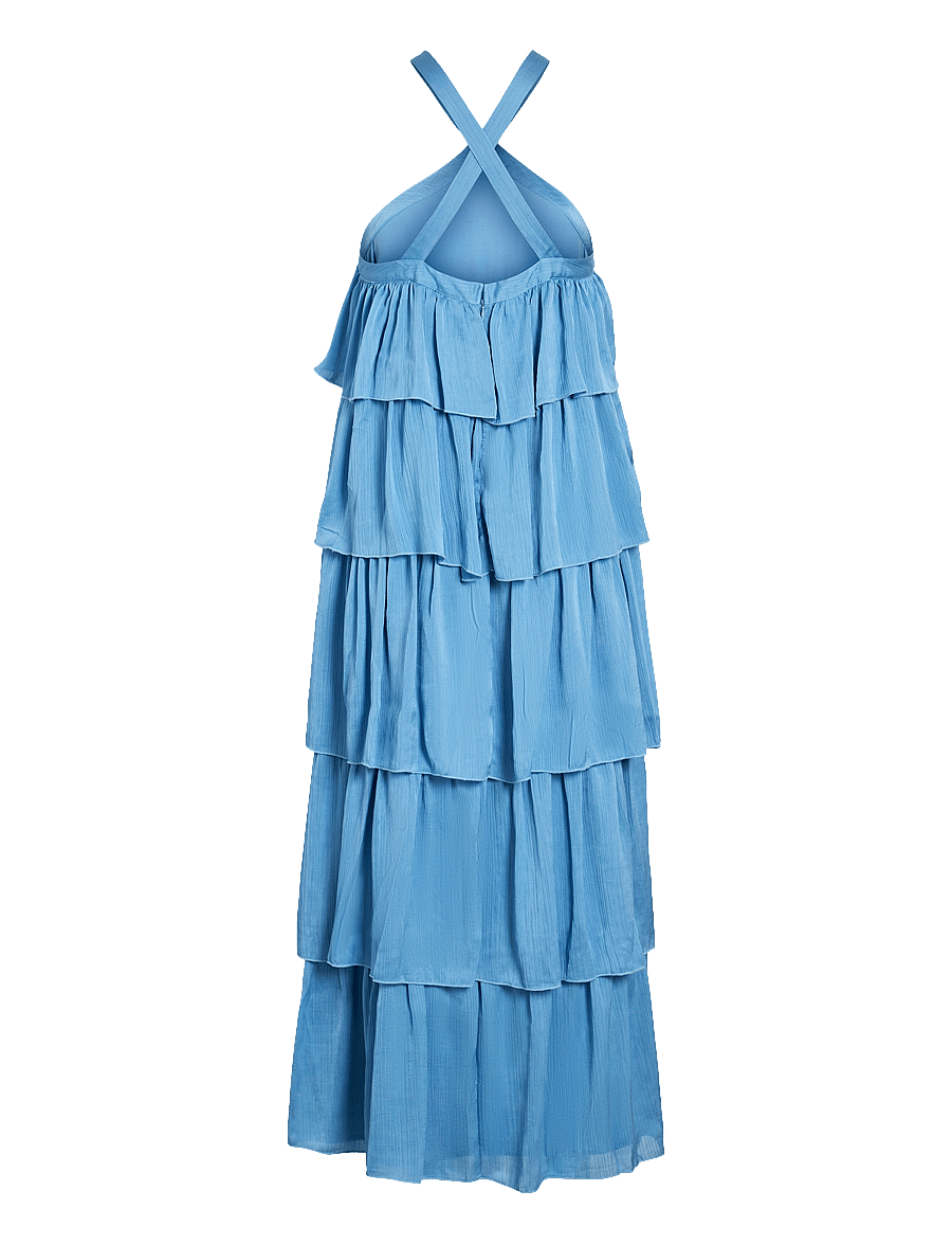 Vila - VIFILUKA H/N S/L ANKLE DRESS/DC/R/BFS - partykleider - blissful blue - 2