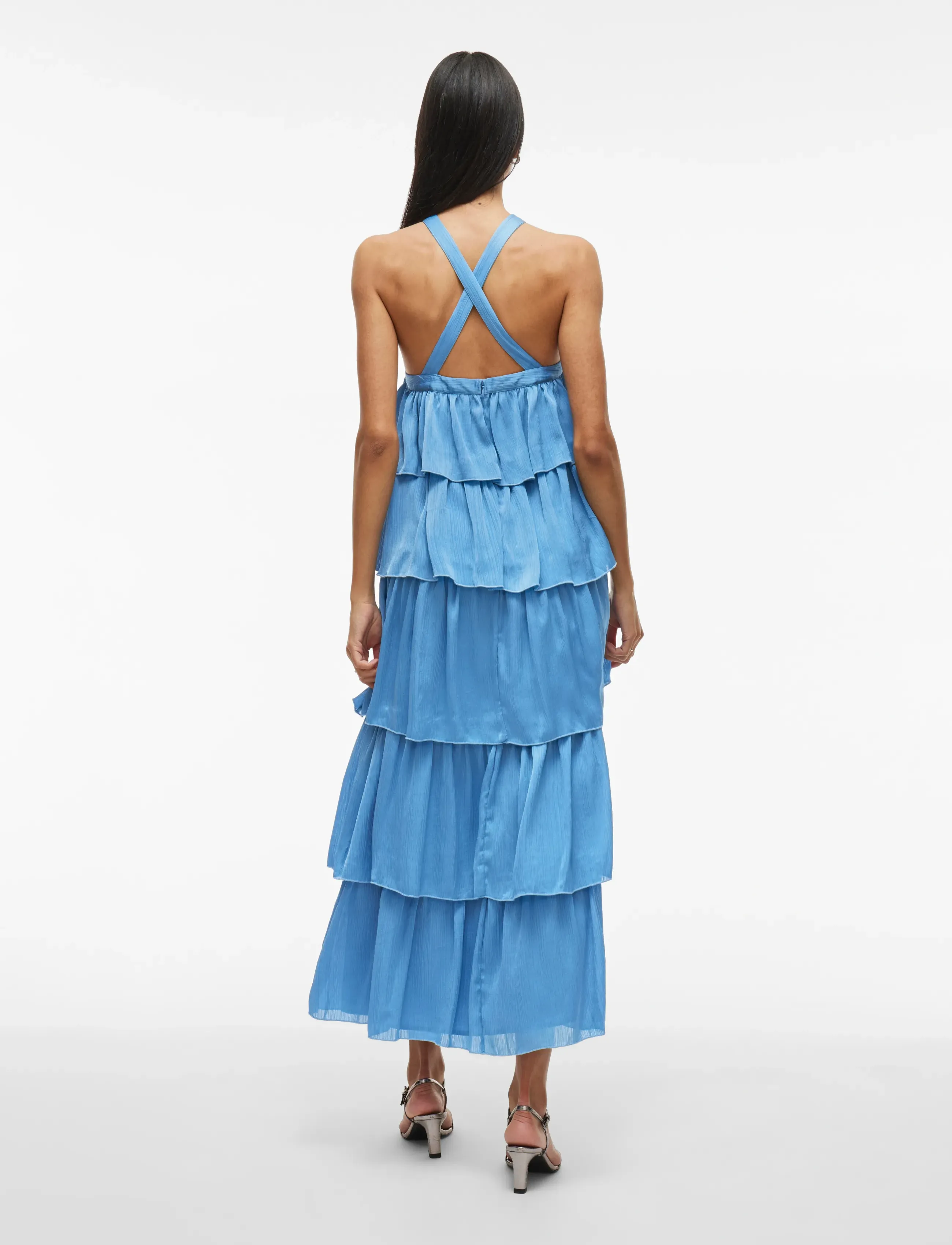 Vila - VIFILUKA H/N S/L ANKLE DRESS/DC/R/BFS - partykleider - blissful blue - 3