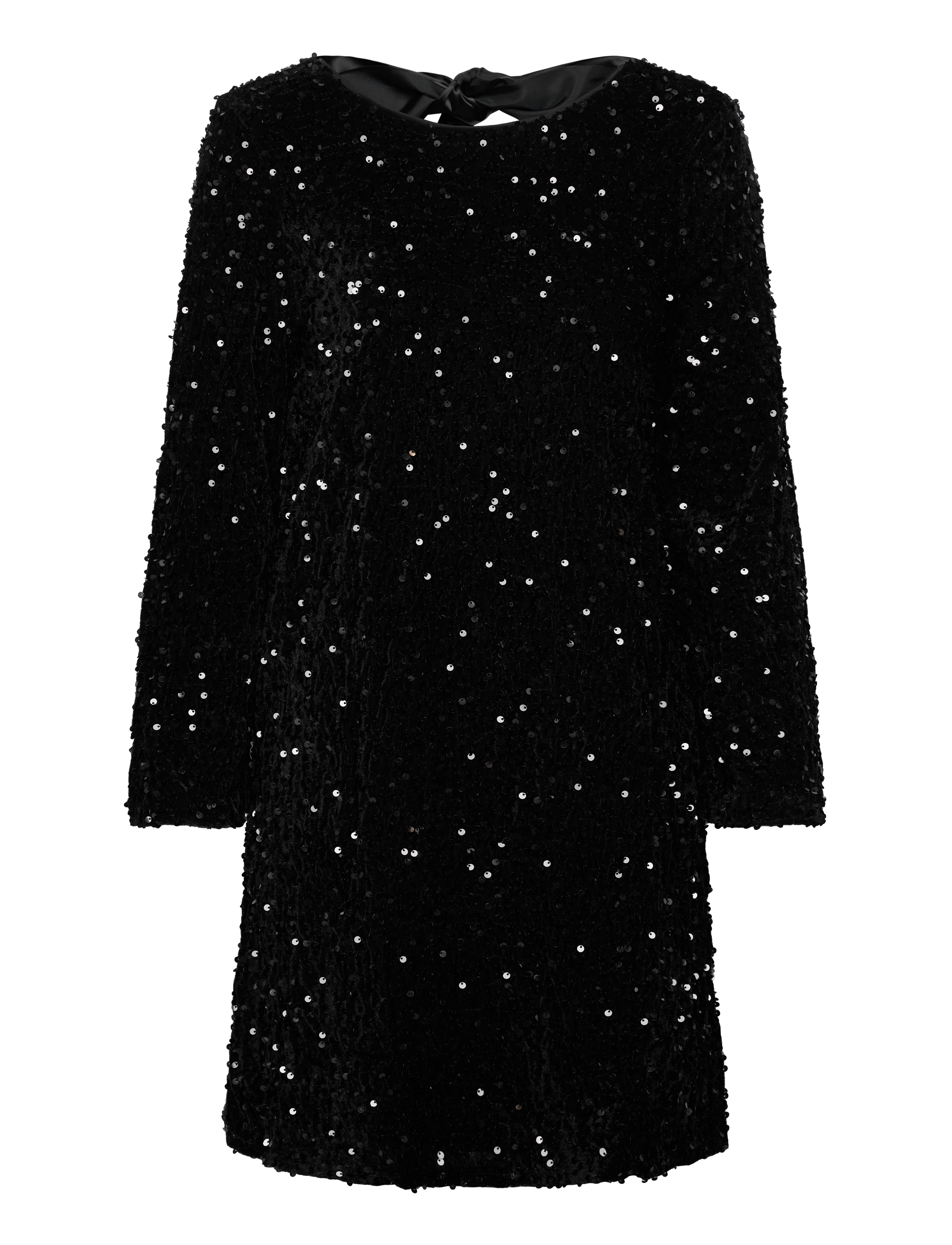 VILA Viaria L/S O-Neck Open Back Kleid/Ka Schwarz - 40 - Damen