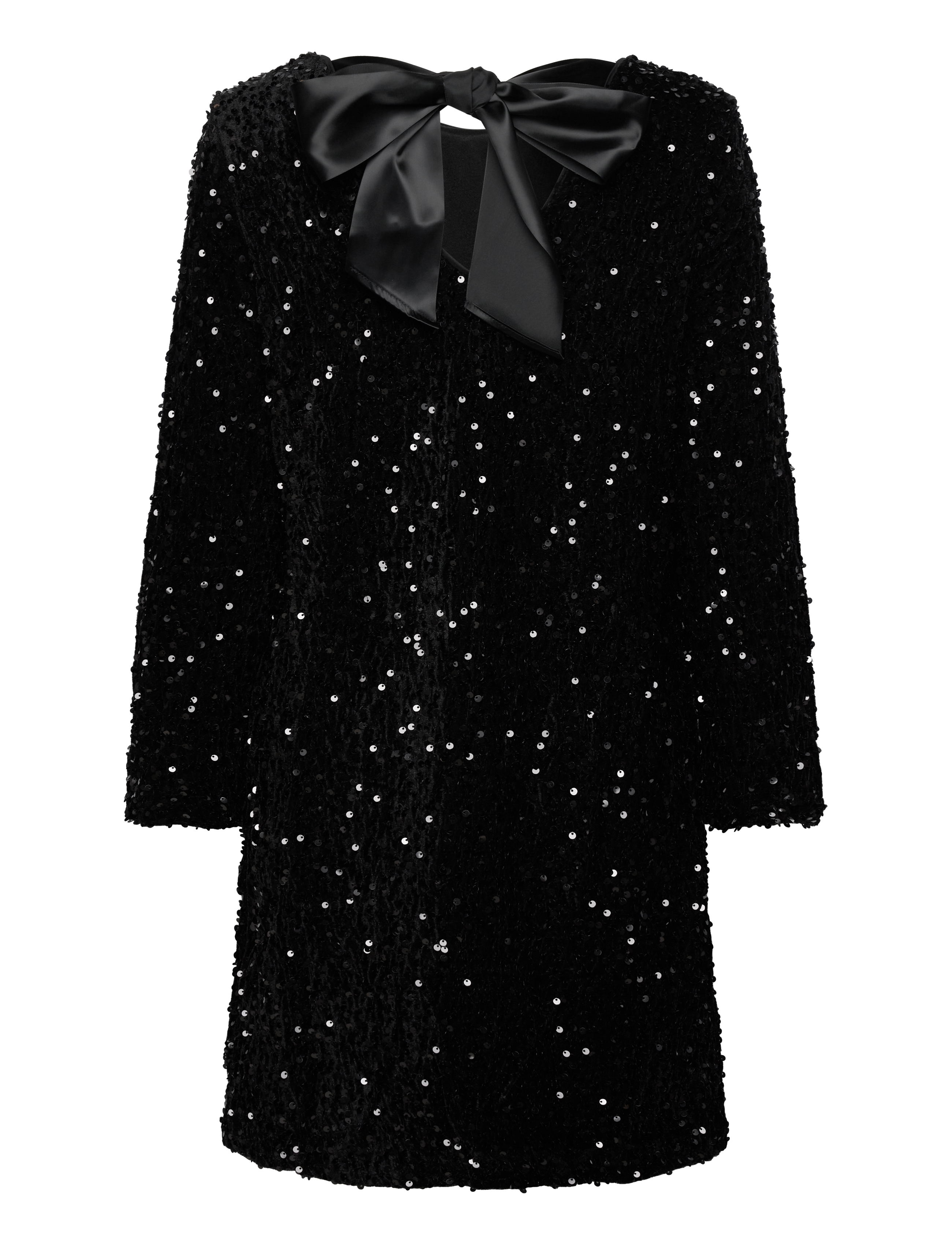 Vila - VIARIA L/S O-NECK OPEN BACK DRESS/KA - festmode zu outlet-preisen - black - 1