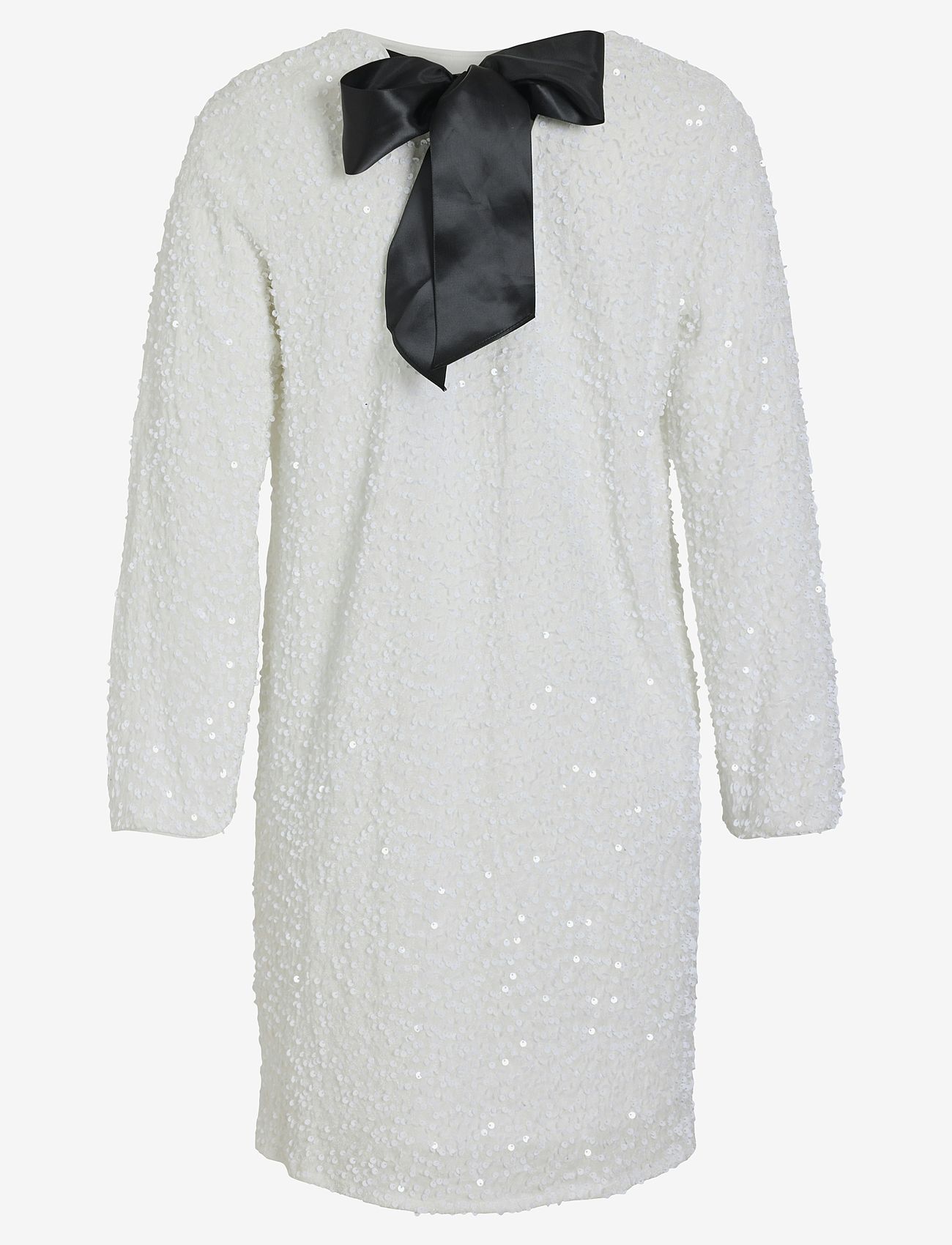 Vila - VIARIA L/S O-NECK OPEN BACK DRESS/KA - pailletkjoler - snow white - 1