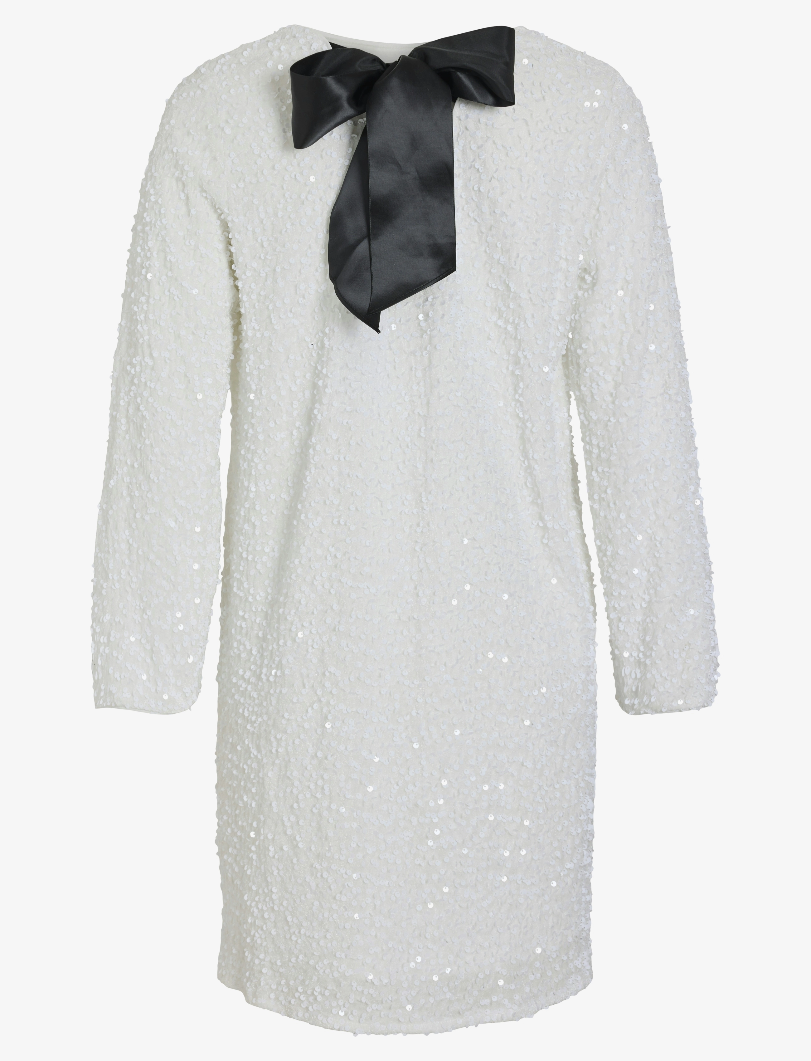 Vila - VIARIA L/S O-NECK OPEN BACK DRESS/KA - peoriided outlet-hindadega - snow white - 1