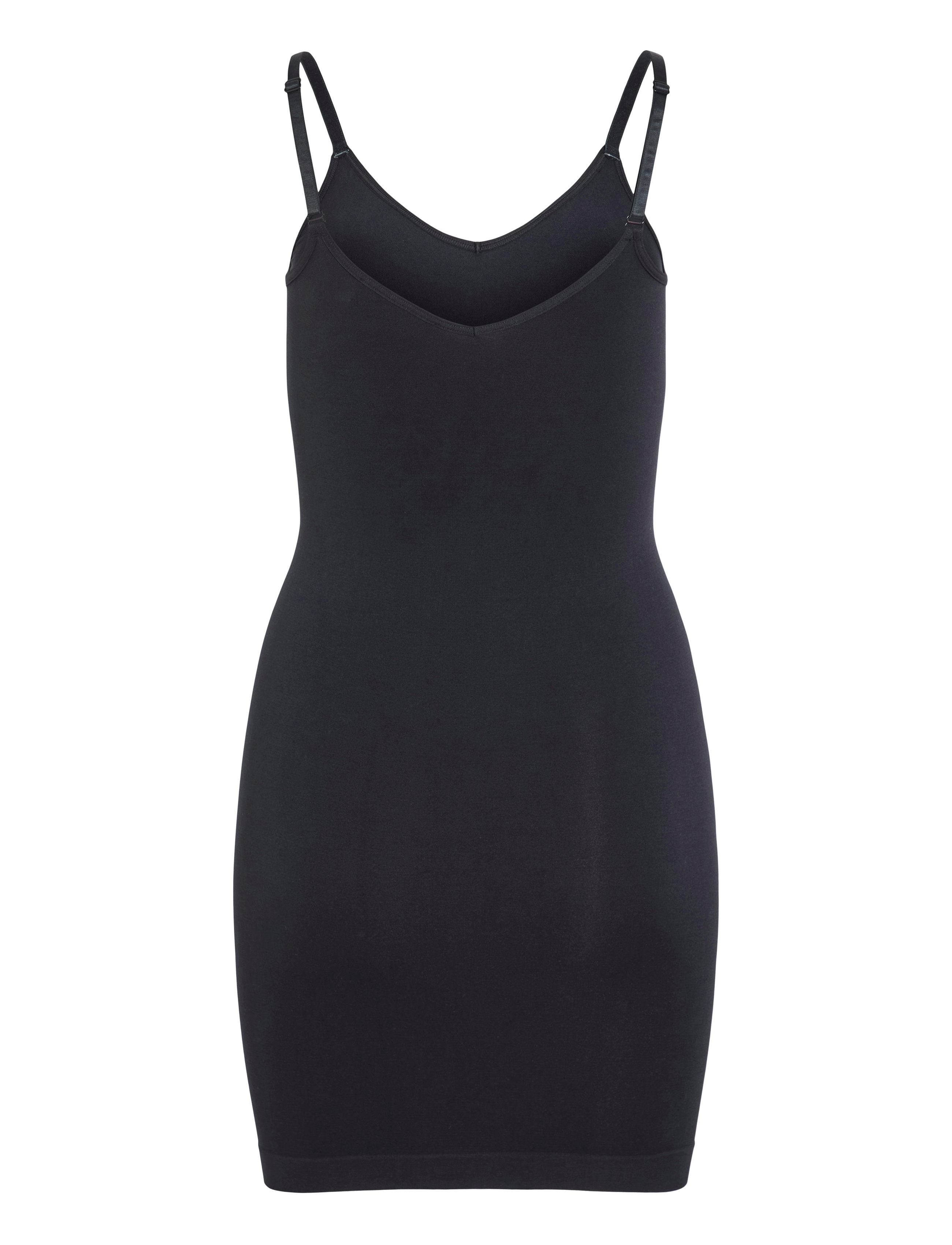 Vila - VIMACIE V-NECK S/L SEAMLESS DRESS - aðsniðnir kjólar - black beauty - 2