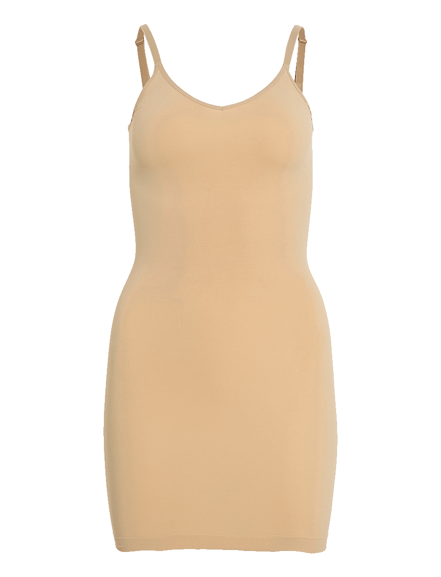 Vila - VIMACIE V-NECK S/L SEAMLESS DRESS - aptemptos suknelės - cuban sand - 1