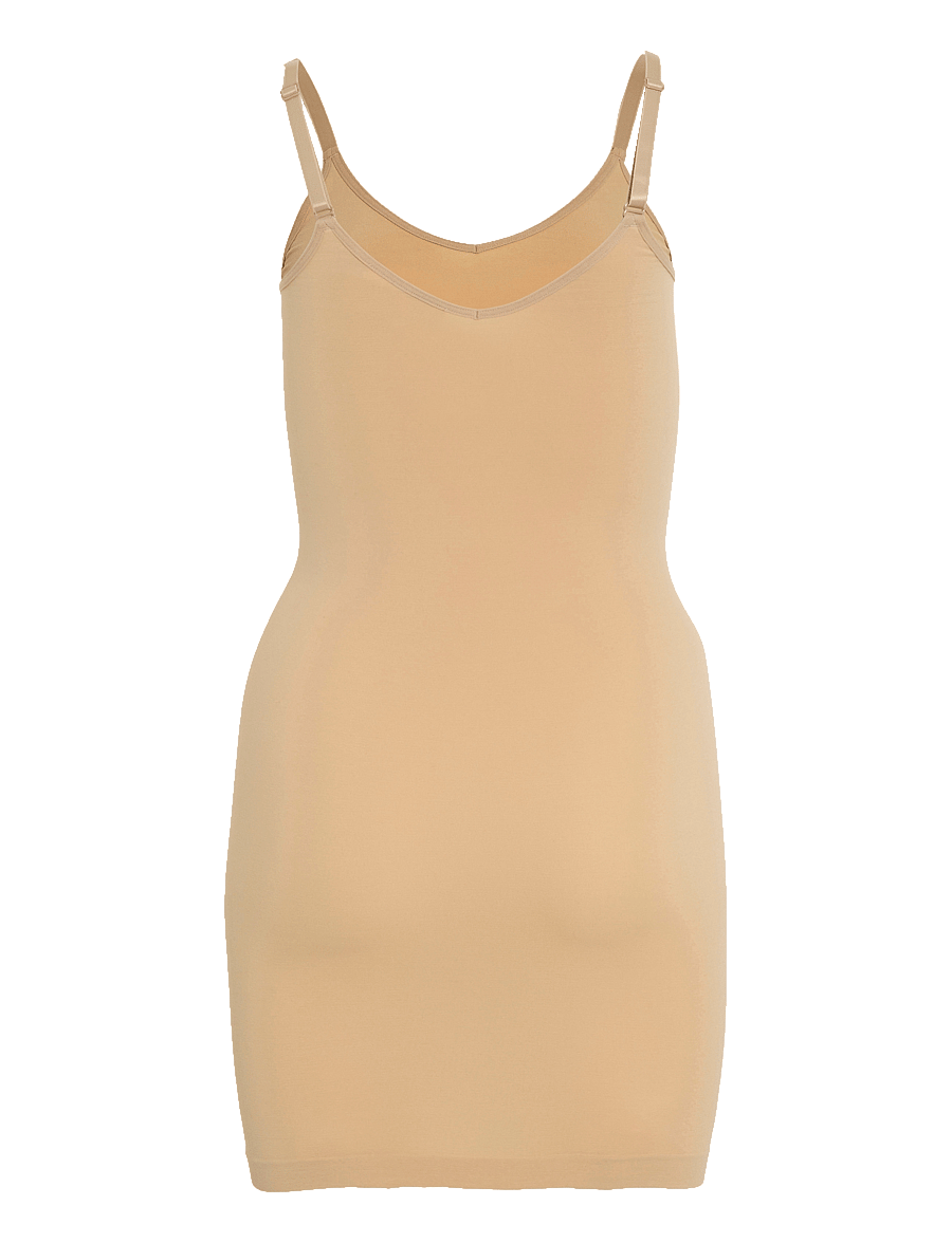 Vila - VIMACIE V-NECK S/L SEAMLESS DRESS - aptemptos suknelės - cuban sand - 2