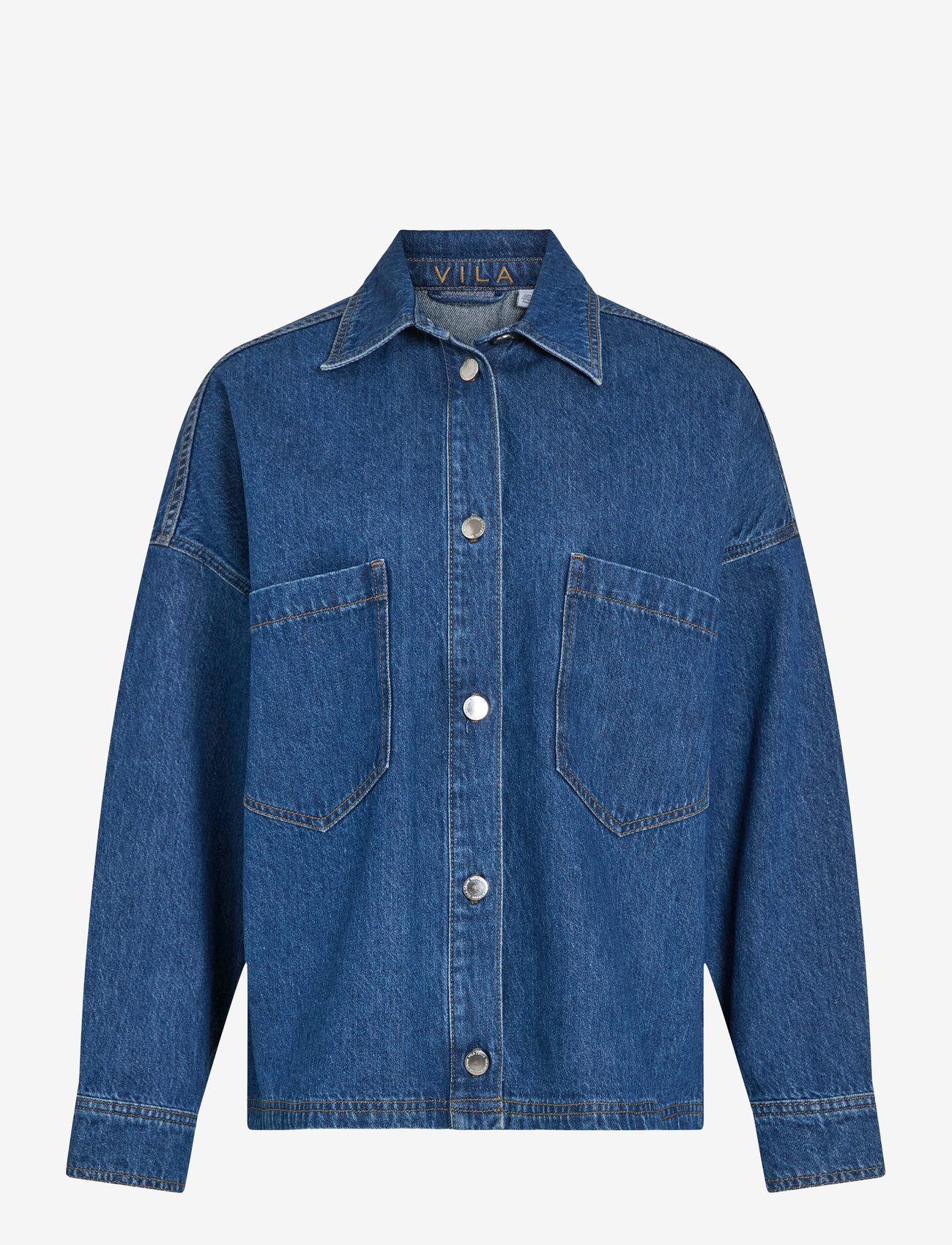 Vila - VICREEK L/S DENIM SHIRT - džinsiniai marškiniai - medium blue denim - 0