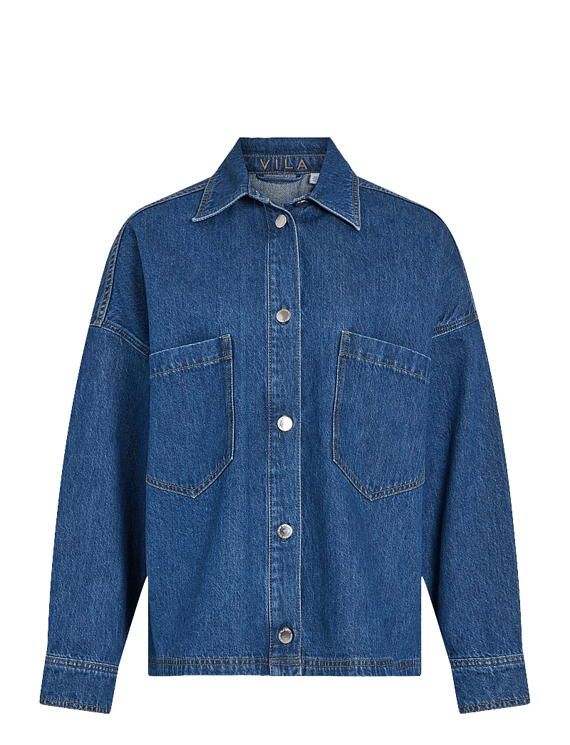 Vila - VICREEK L/S DENIM SHIRT - džinsiniai marškiniai - medium blue denim - 0