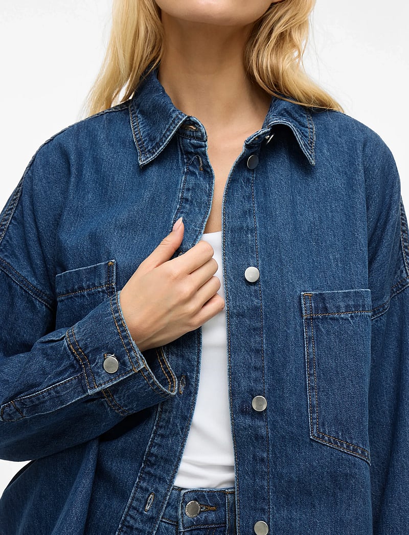Vila - VICREEK L/S DENIM SHIRT - jeansblouses - medium blue denim - 5