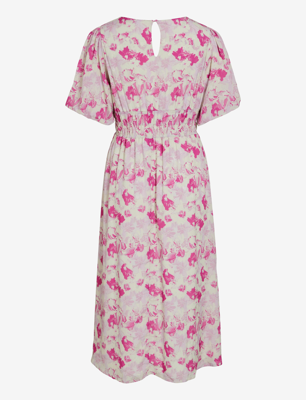 Vila - VILINA O-NECK 2/4 MIDI DRESS/DC - sommerkjoler - raspberry rose - 1