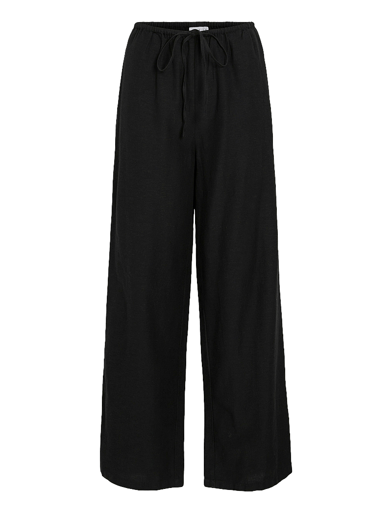 Vila - VIPRISILLA RW PANTS - bukser med brede ben - black beauty - 1