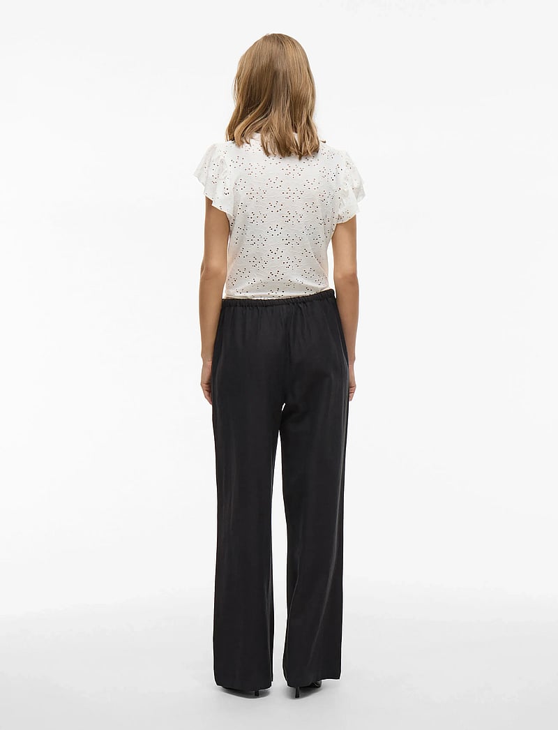 Vila - VIPRISILLA RW PANTS - bukser med brede ben - black beauty - 3
