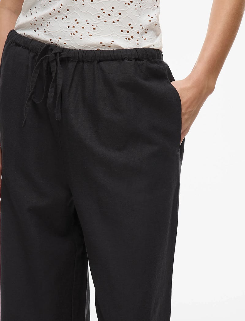 Vila - VIPRISILLA RW PANTS - bukser med brede ben - black beauty - 5