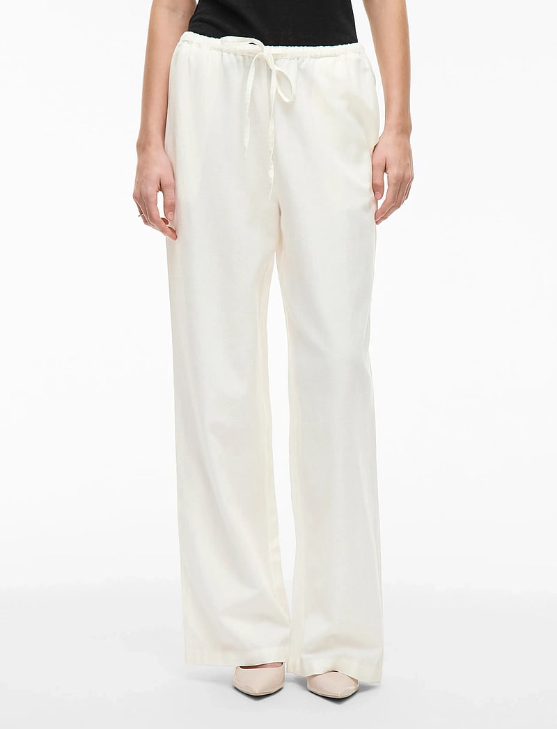 Vila - VIPRISILLA RW WIDE PANTS - NOOS - wide leg trousers - snow white - 0