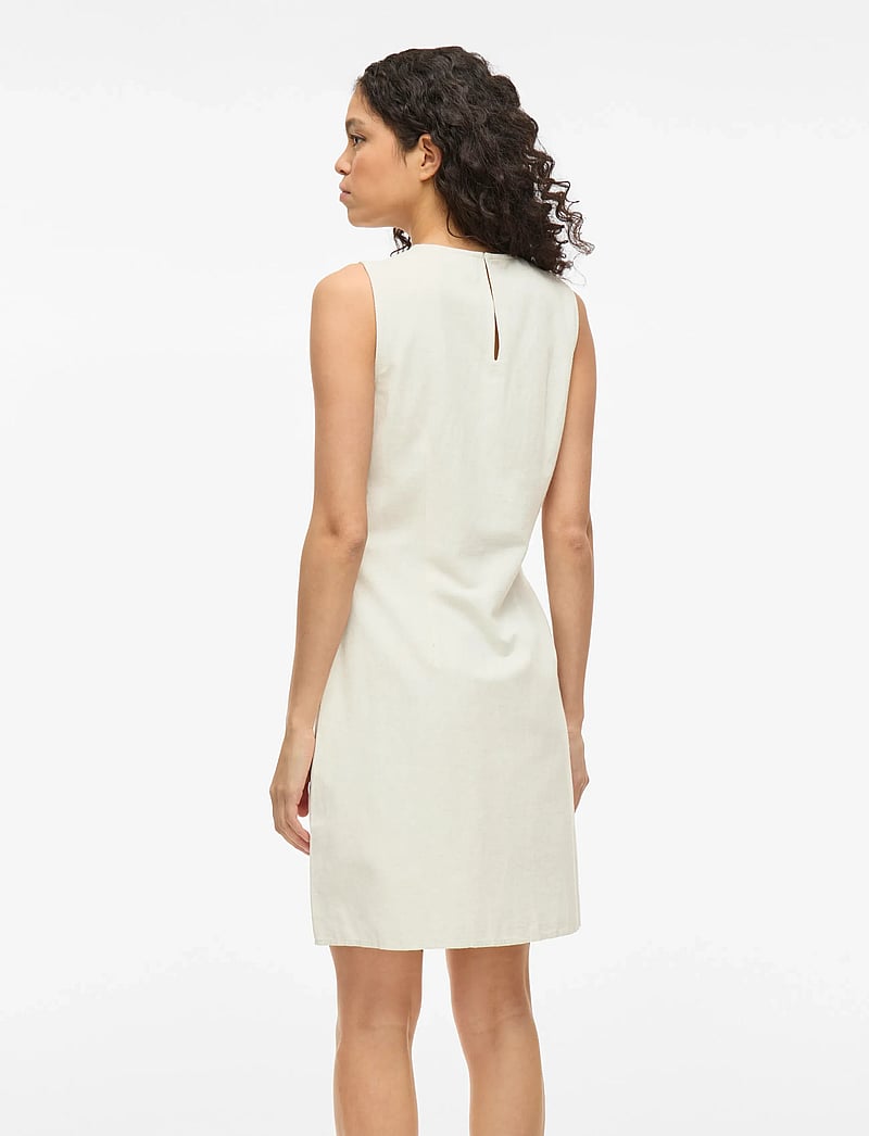 Vila - VIPRISILLA O-NECK S/L SHORT DRESS - super light natural melan - 2