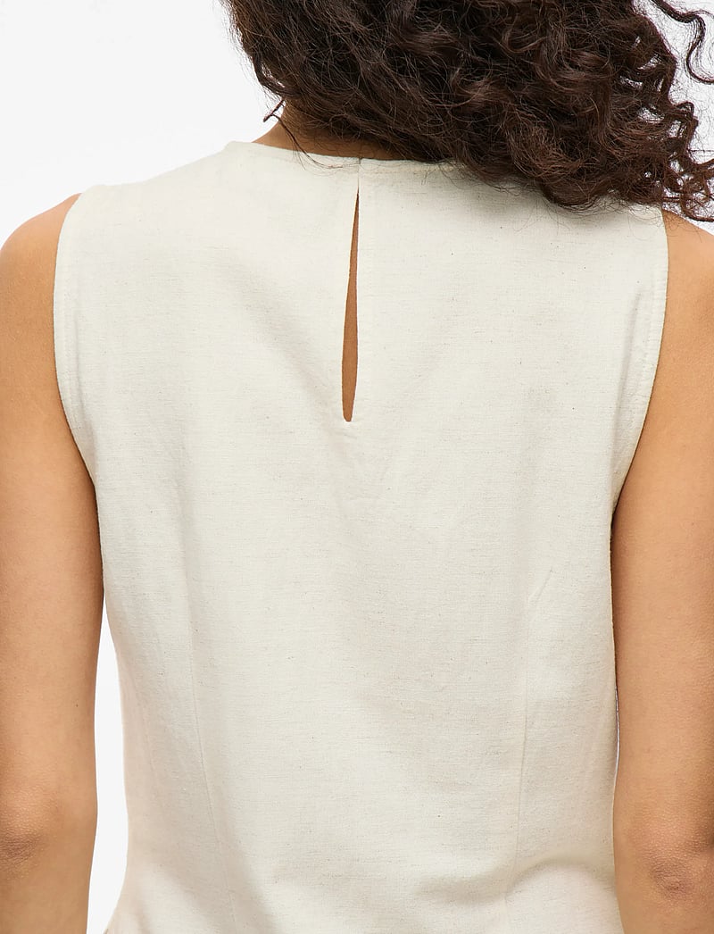 Vila - VIPRISILLA O-NECK S/L SHORT DRESS - super light natural melan - 4