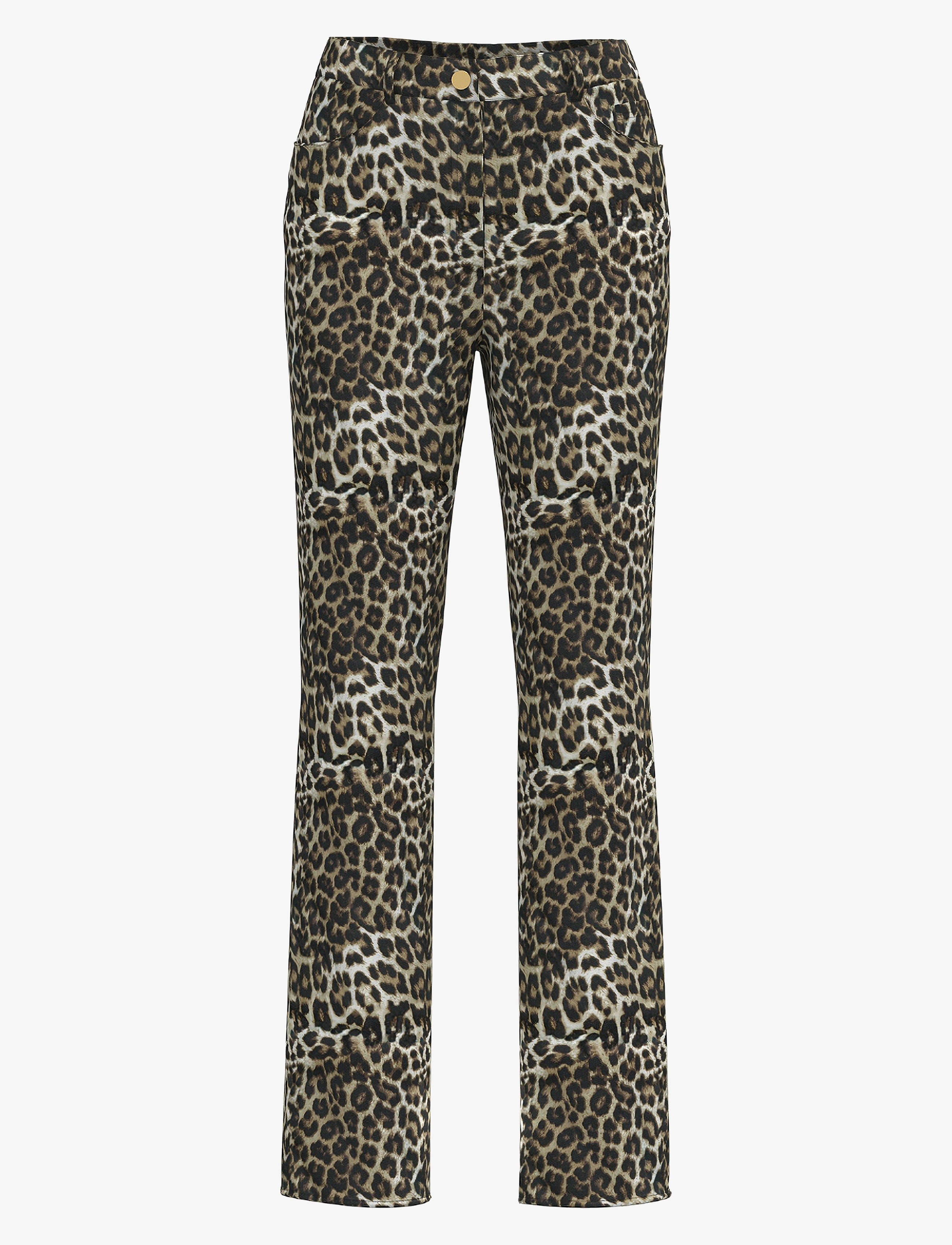 VILA Vikelly Hw Straight Jeans Leo/Ln Braun - 38x32 - Damen