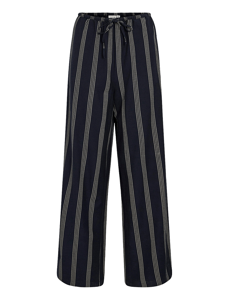 Vila - VIPRISILLA PRINT RW PANTS - vida byxor - navy blazer - 0