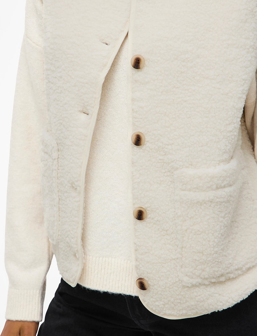 Vila - VIADA TEDDY WAISTCOAT - NOOS - fleece- und teddy-westen - birch - 5