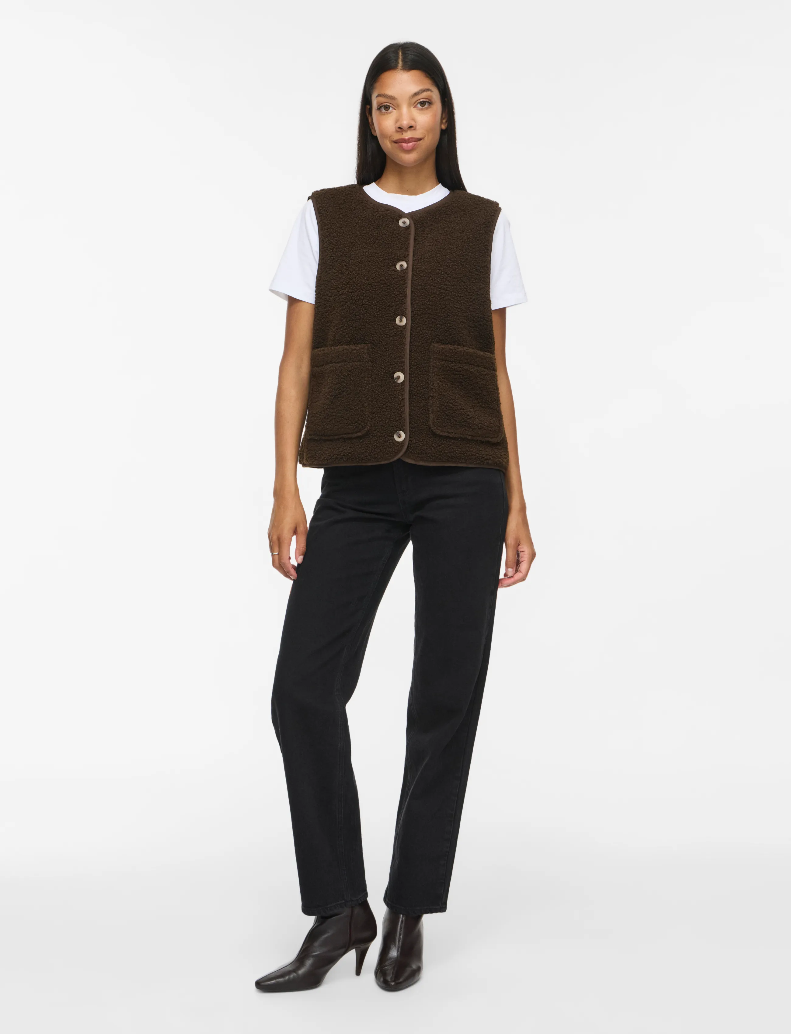 Vila - VIADA TEDDY WAISTCOAT - NOOS - fleece & teddy vests - coffee bean - 4