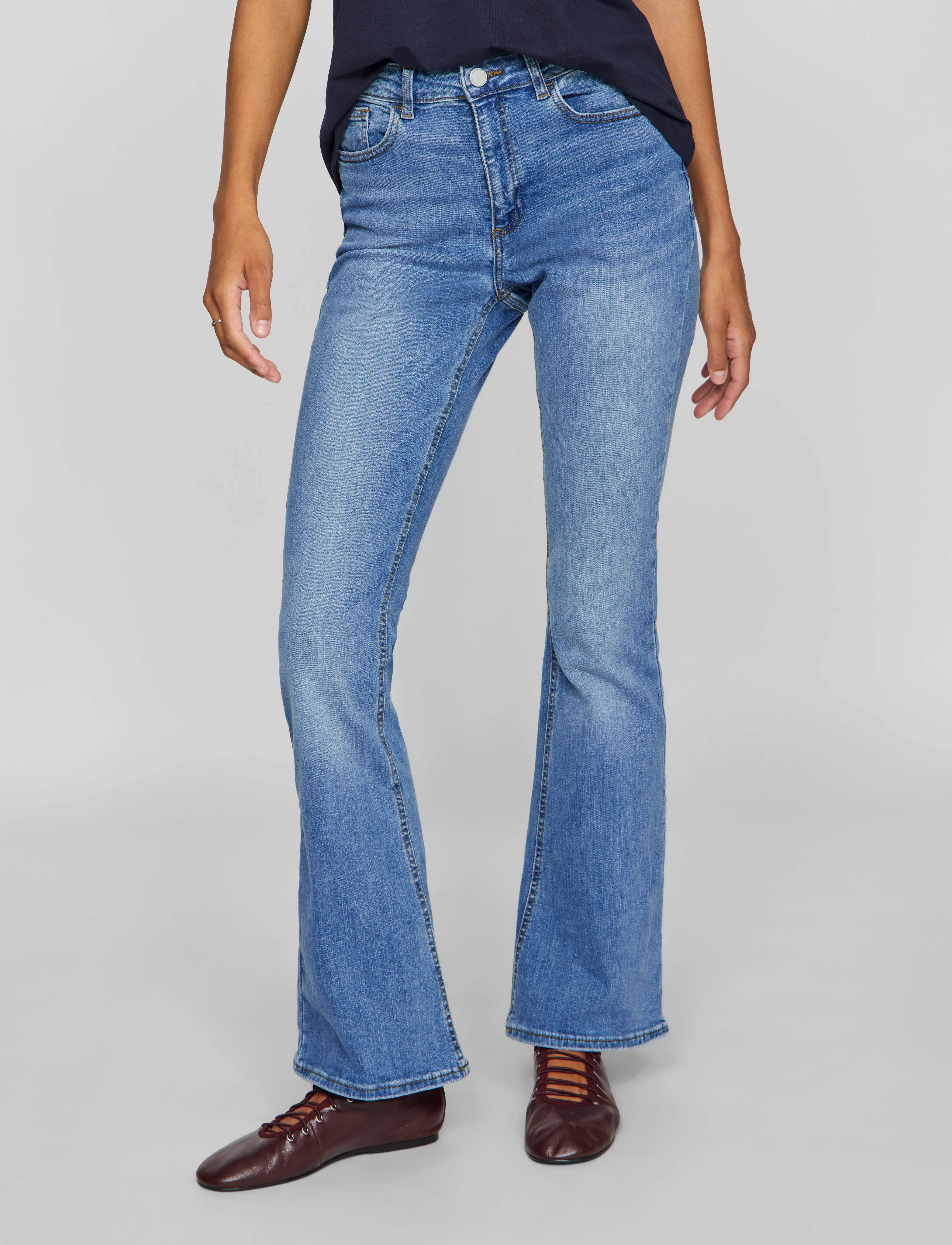 Vila Vibetty Rw Flared Jeans Lbd Osc239-Noos, S x 32, Blue, Jeans > Flares, Dame
