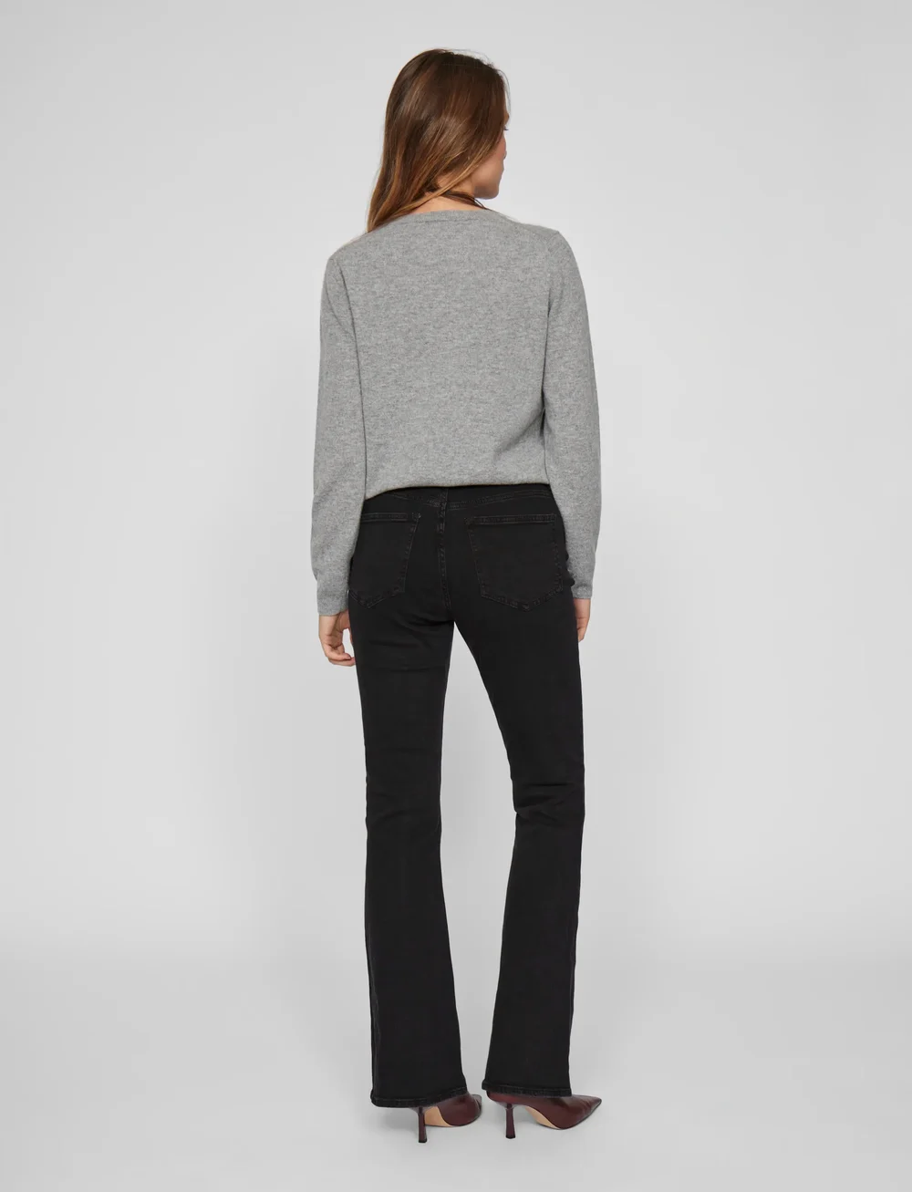 Vila - VIBETTY RW FLARED JEANS BLK OSC221-NOOS - utsvängda jeans - black denim - 3