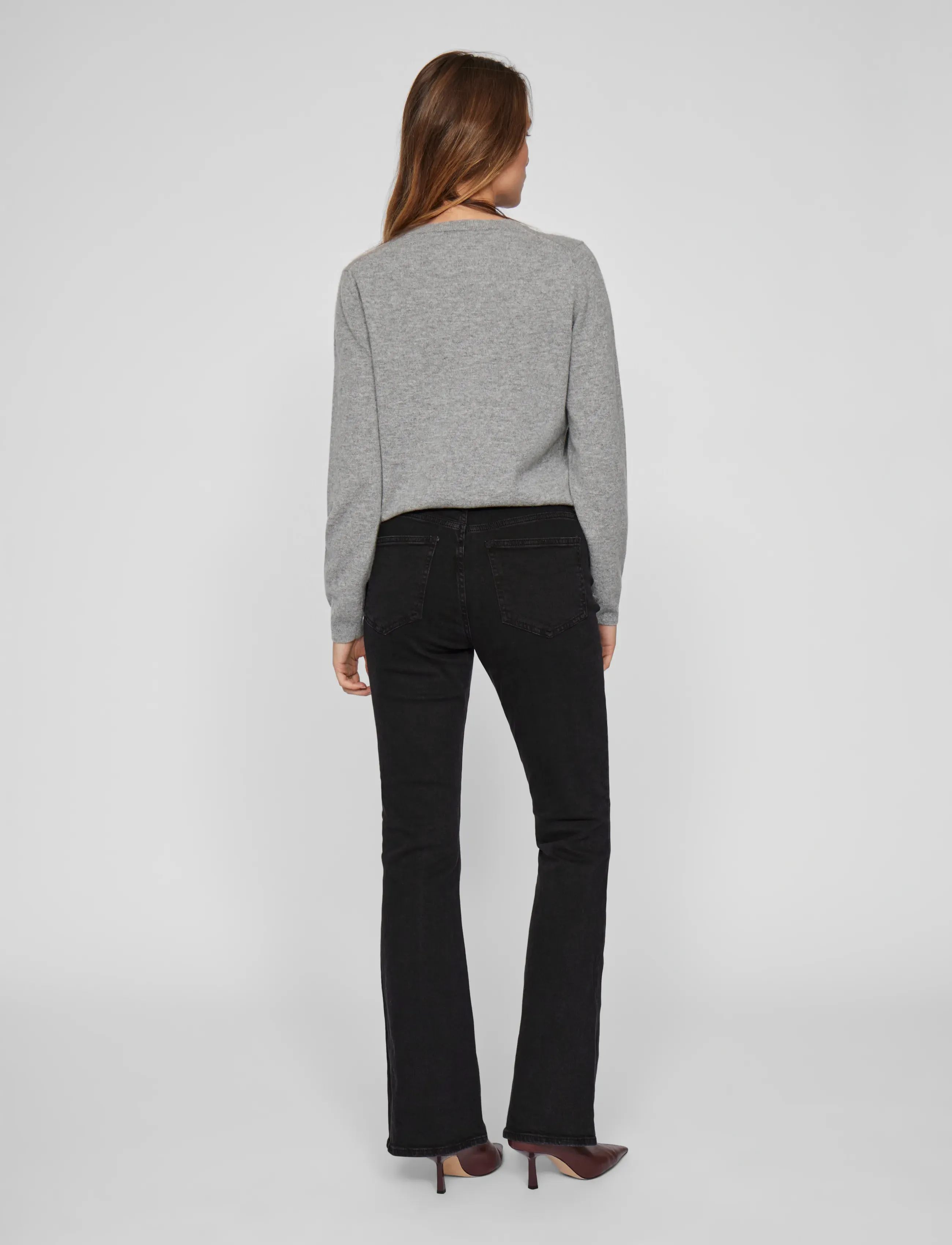 Vila - VIBETTY RW FLARED JEANS BLK OSC221-NOOS - flared jeans - black denim - 3