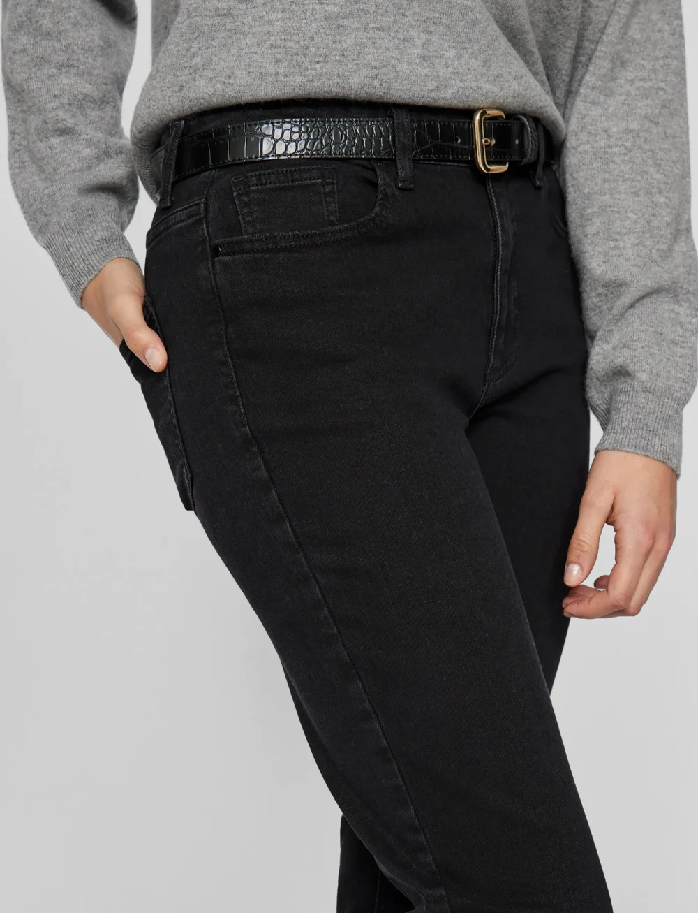Vila - VIBETTY RW FLARED JEANS BLK OSC221-NOOS - utsvängda jeans - black denim - 4