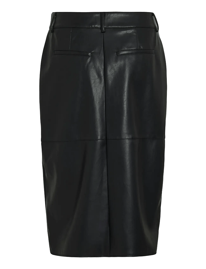 Vila - VIDAGMAR HW MIDI COATED SKIRT - NOOS - midi-röcke - black - 2