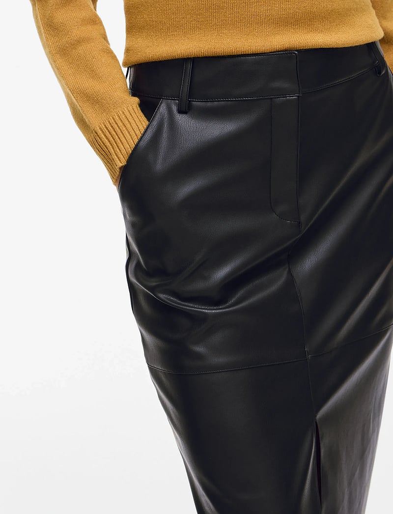 Vila - VIDAGMAR HW MIDI COATED SKIRT - NOOS - midi-röcke - black - 5