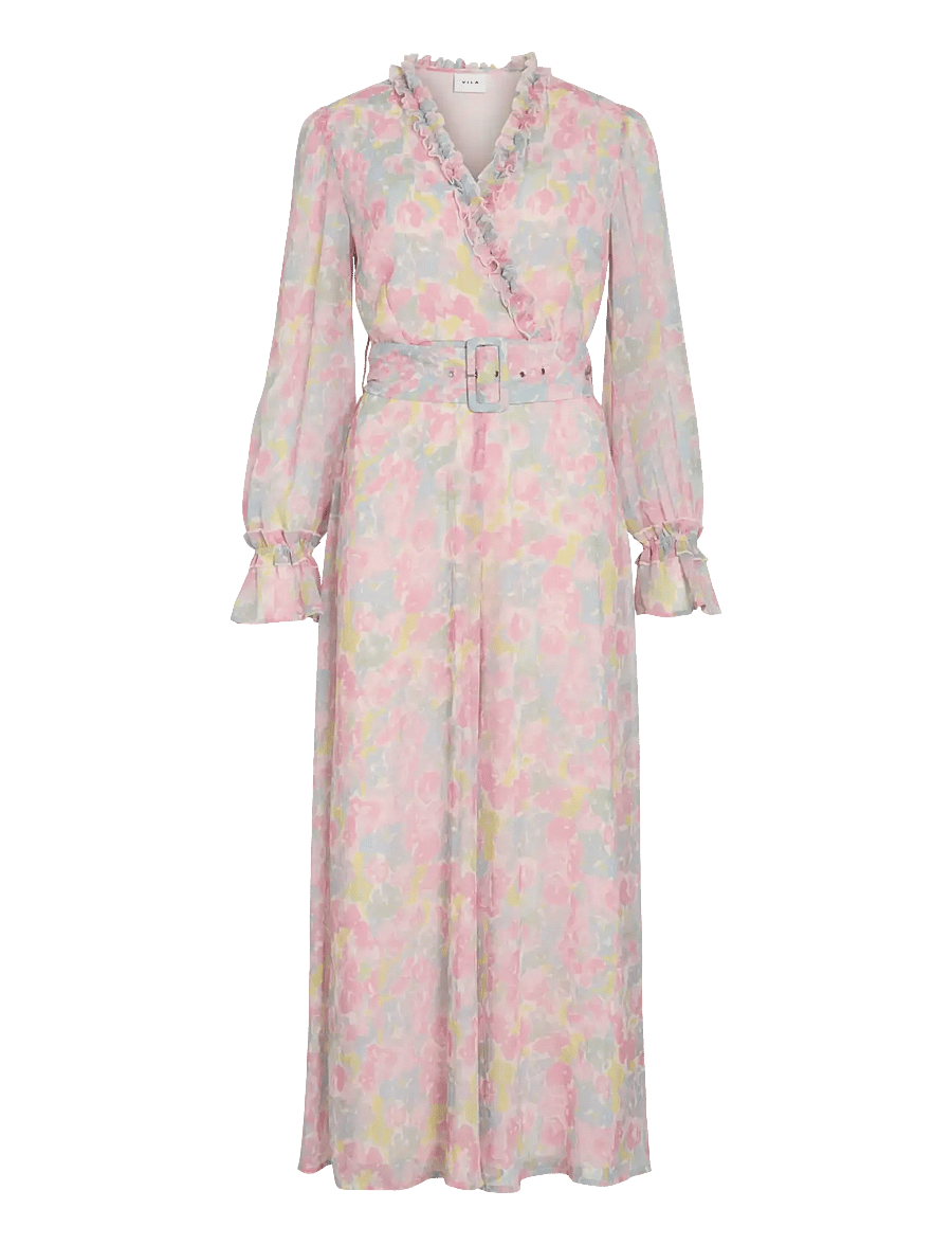 Vila - VIEMMA L/S BELT MAXI DRESS/DC/KA - sommerkjoler - cherry blossom - 1