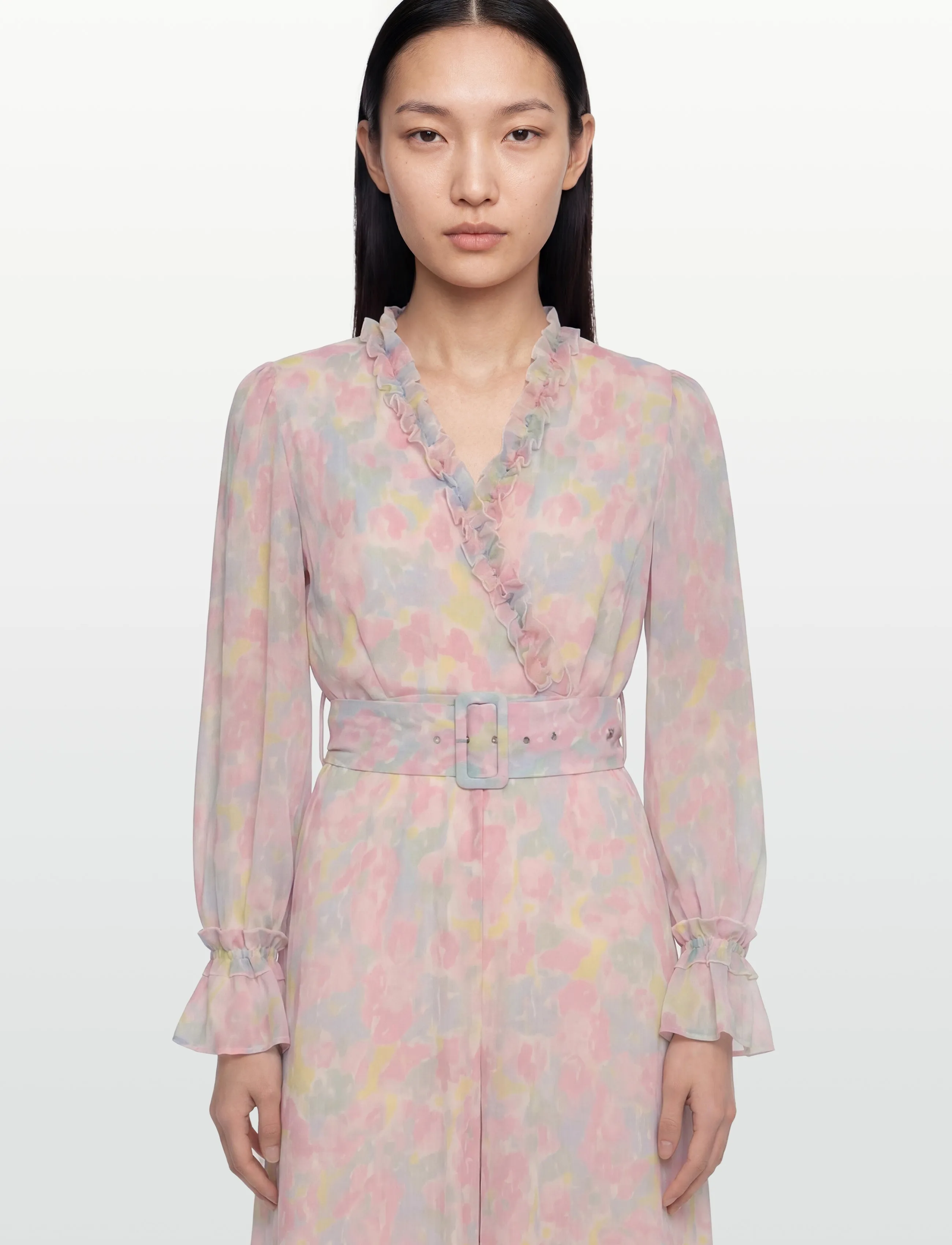 Vila - VIEMMA L/S BELT MAXI DRESS/DC/KA - sommerkjoler - cherry blossom - 3