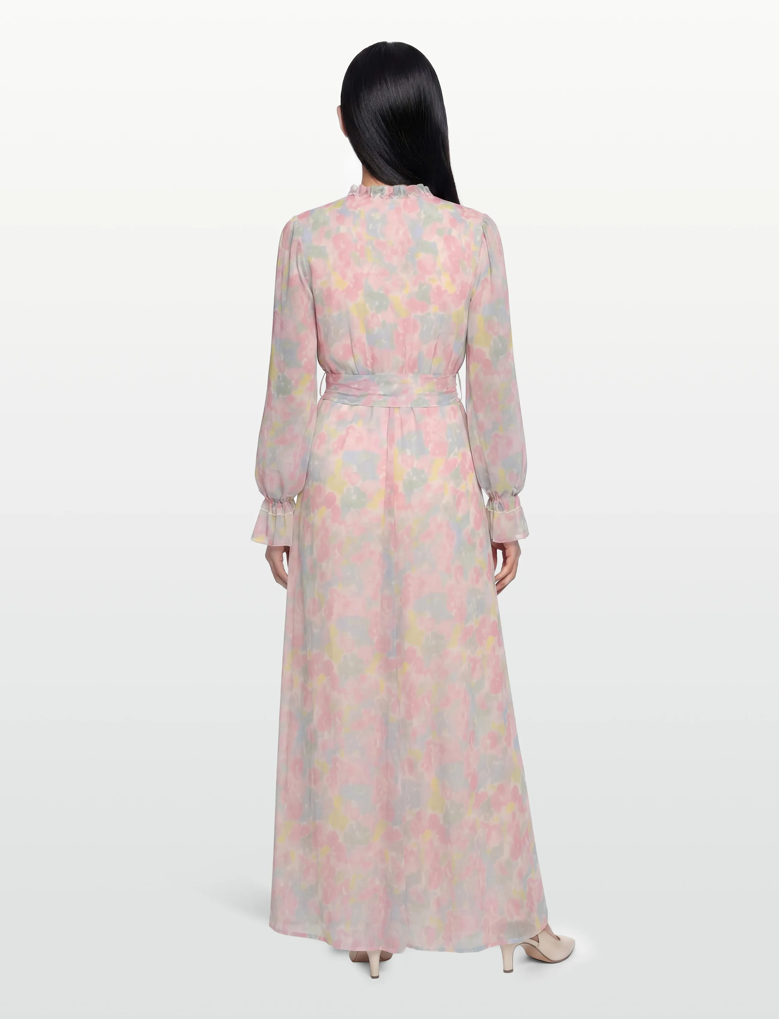 Vila - VIEMMA L/S BELT MAXI DRESS/DC/KA - sommerkjoler - cherry blossom - 4