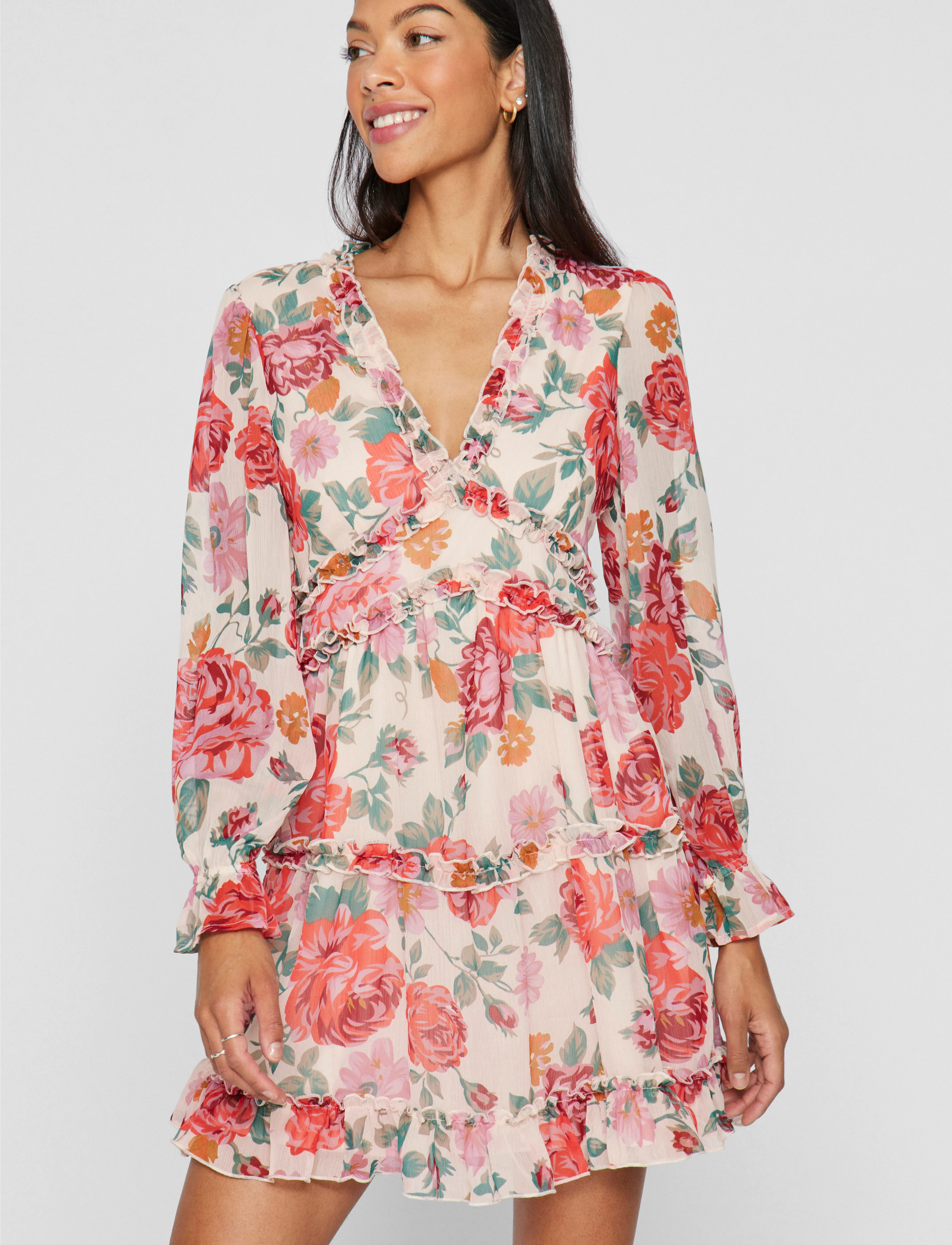 Vila - VIEMSA L/S SHORT DRESS/DC/KA - sommerkleider - cloud dancer - 5