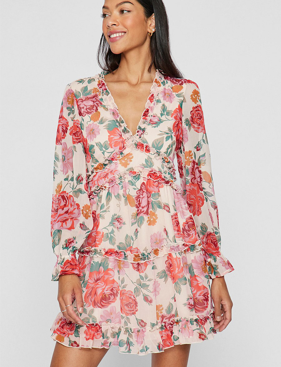 Vila - VIEMSA L/S SHORT DRESS/DC/KA - sommerkleider - cloud dancer - 5