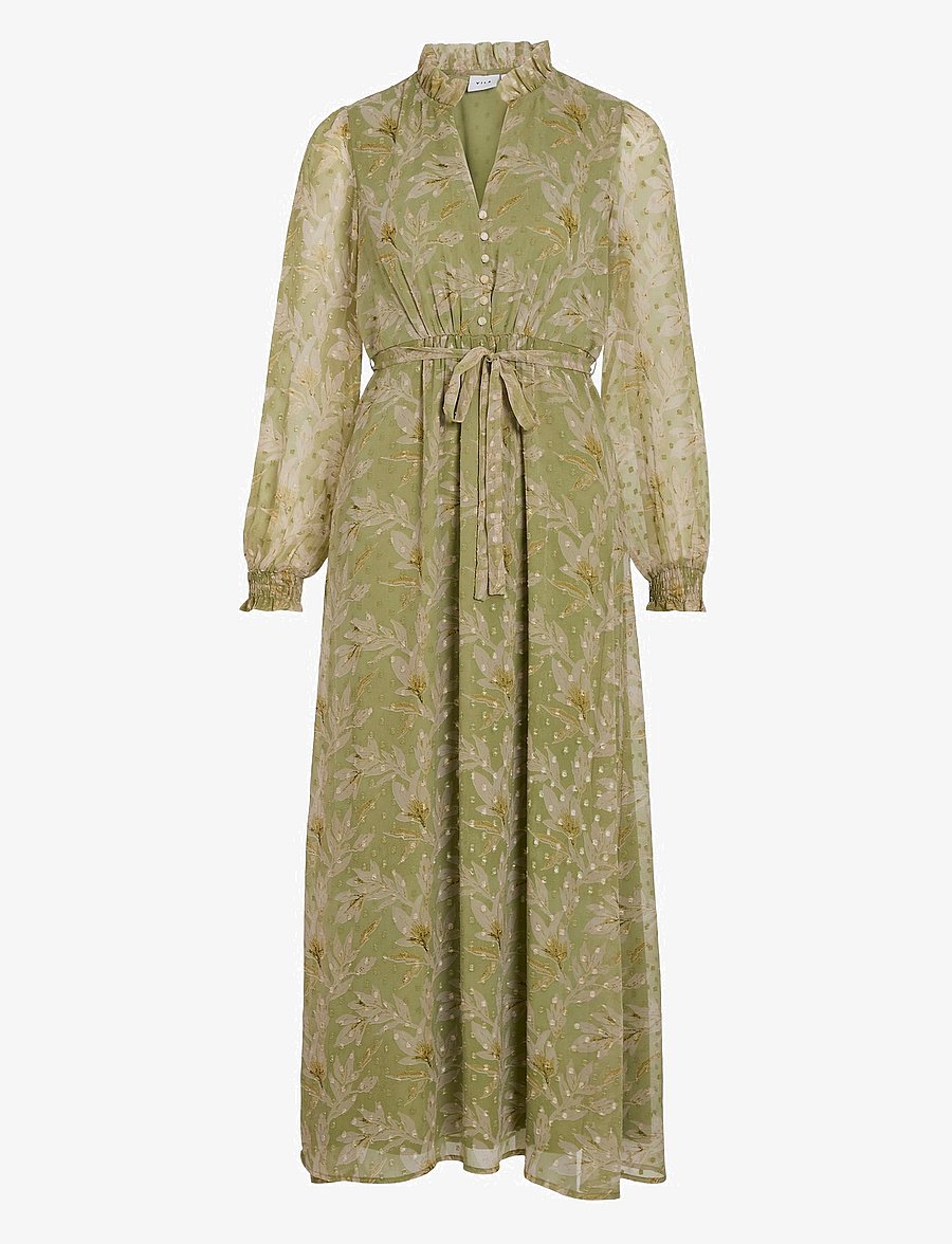 Vila - VIEDEE L/S ANKLE DRESS/DC/KA - sage - 0