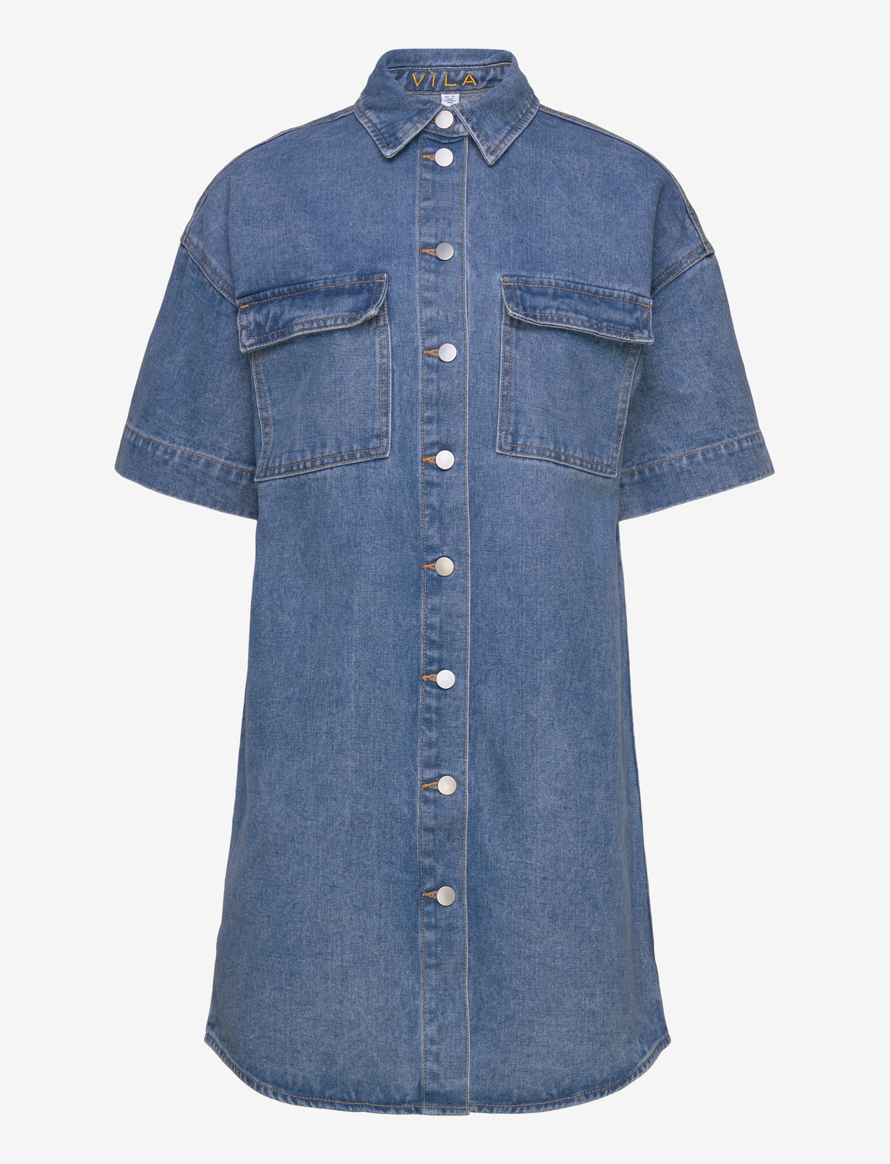 Vila - VIMAYA 2/4 DENIM DRESS - cowboykjoler - medium blue denim - 1